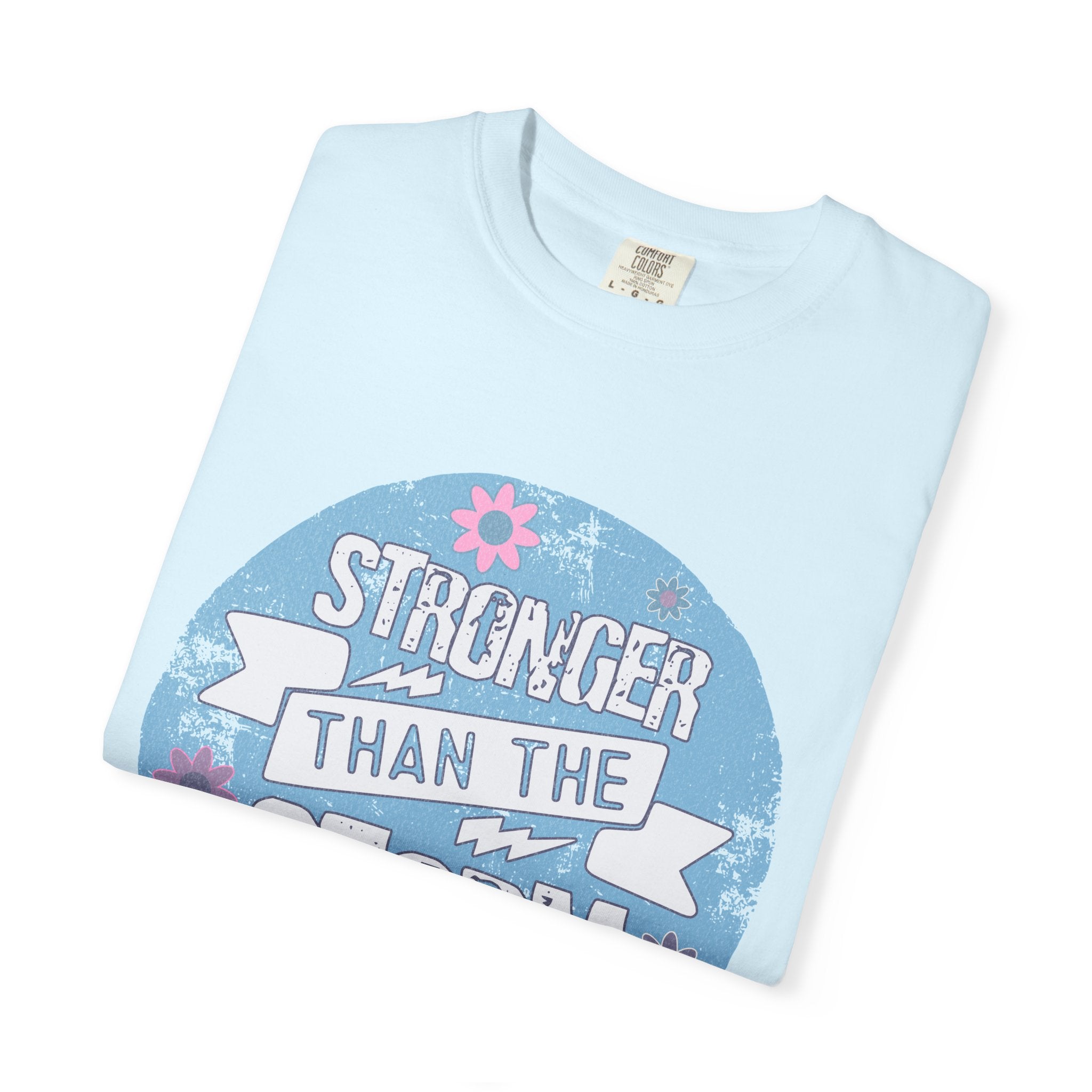 Textured  Stronger Than The Storm T-Shirt — Inspirational Resilience Graphic Tee