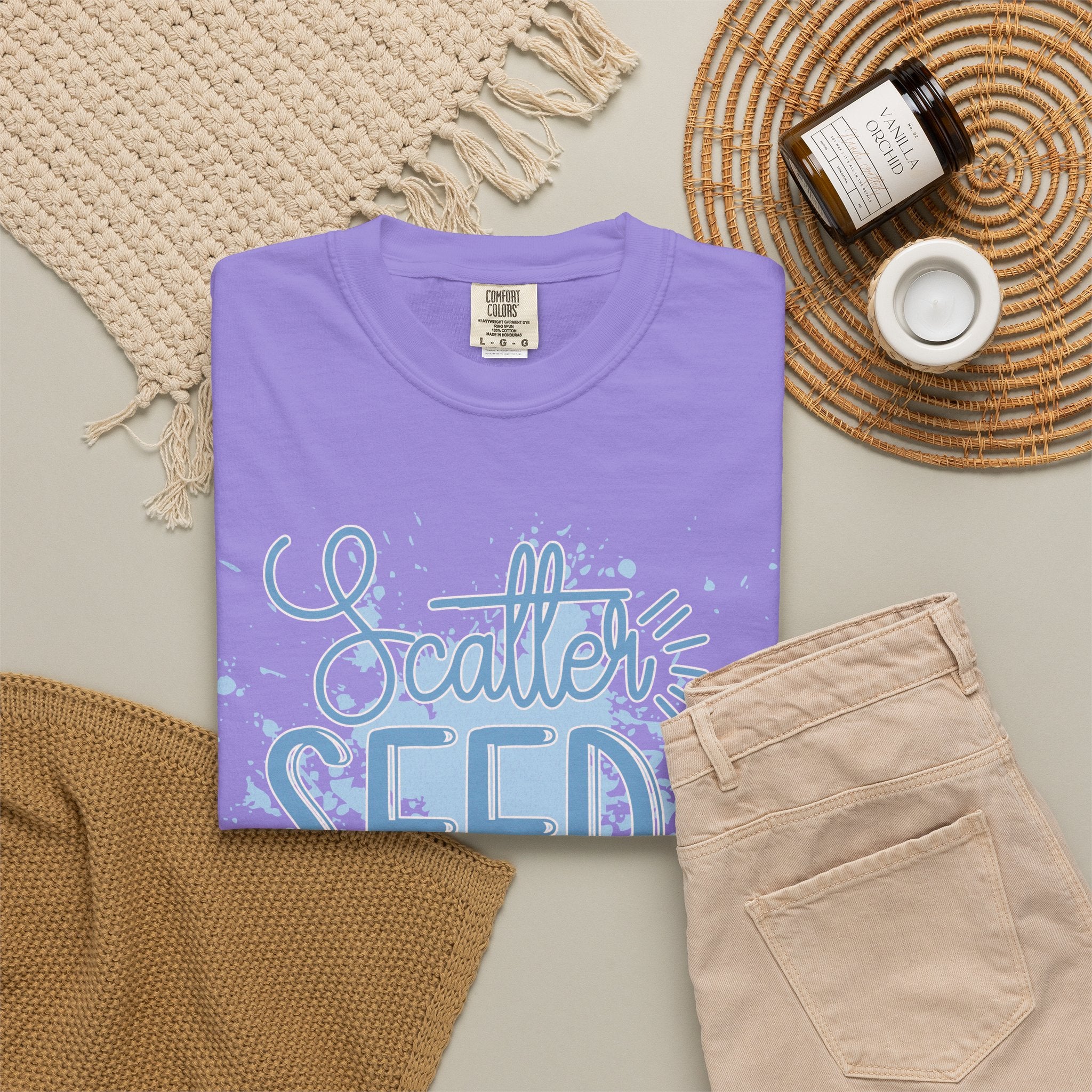 Texturerd T-Shirt • Scatter Seeds of Kindness Inspirational Graphic Tee