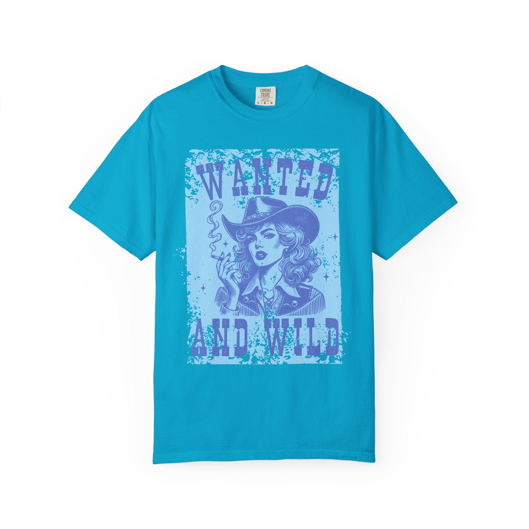 Wanted and Wild Cowboy Cowgirl  Textured T-Shirt