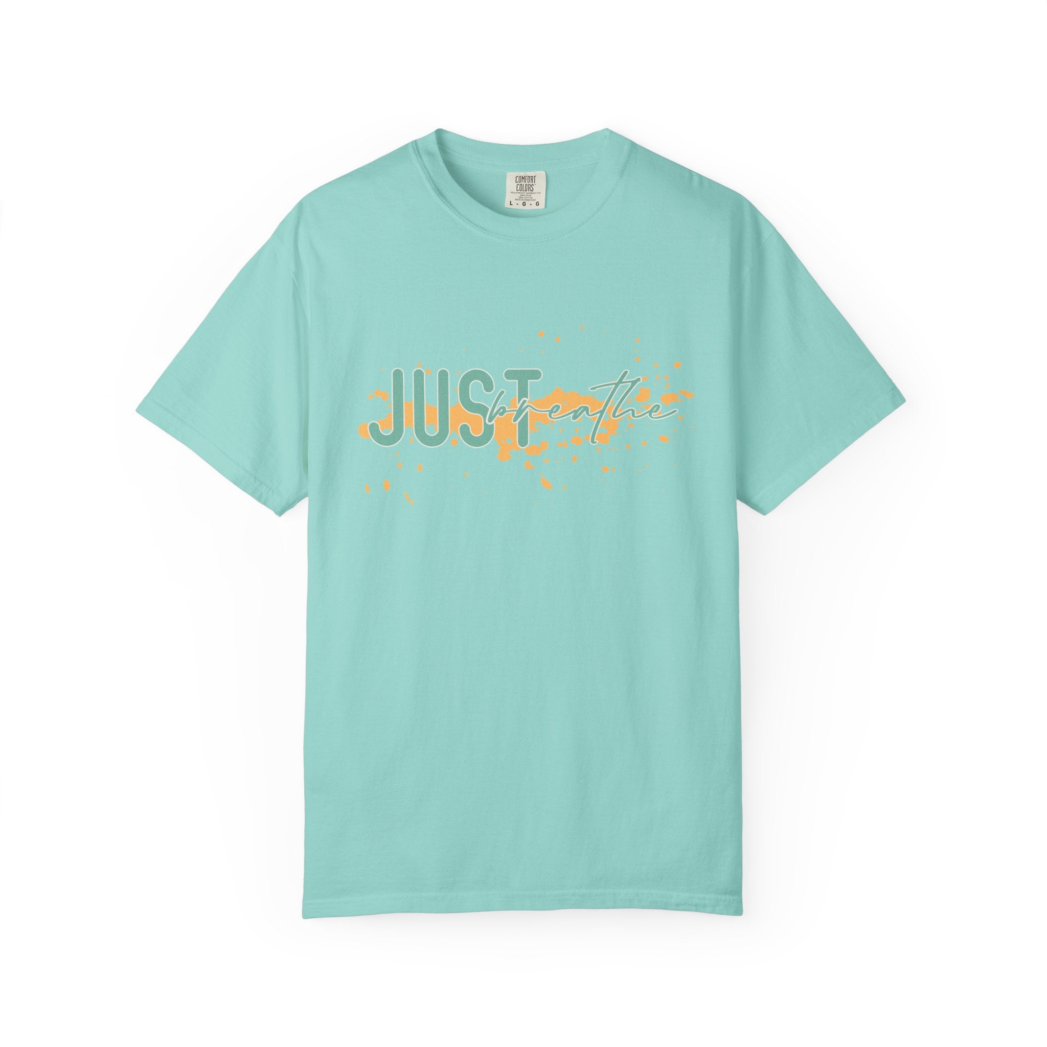 Just Breathe Textured T-Shirt — Relaxed Inspirational Graphic Tee