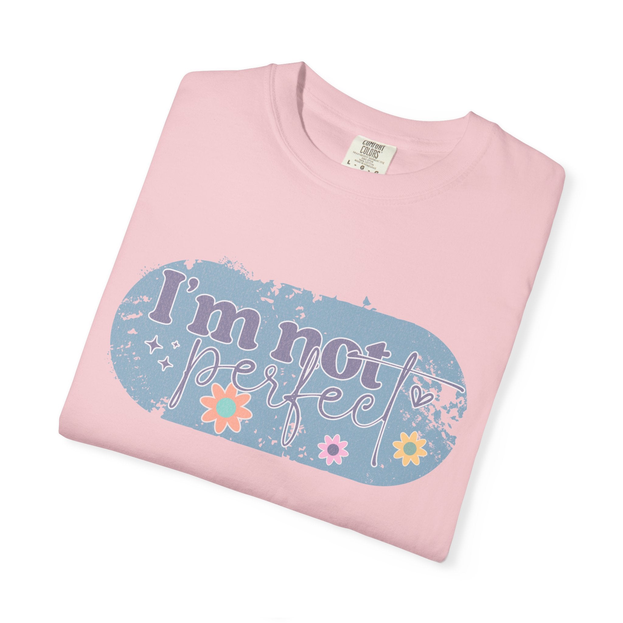 I'm Not Perfect Textured T-Shirt — Retro Floral Lazy Day Tee