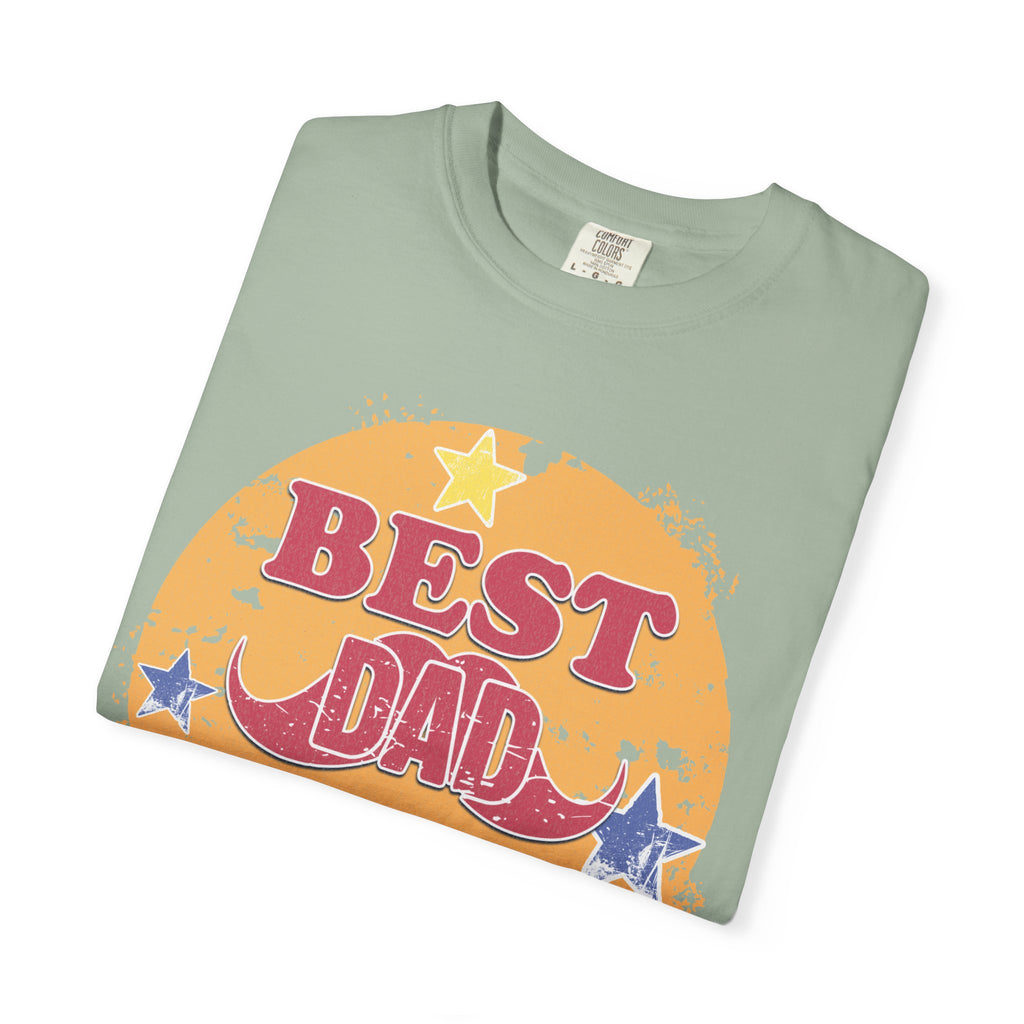 Best Dad Ever Textured T-Shirt — Retro Stars Father's Day Tee