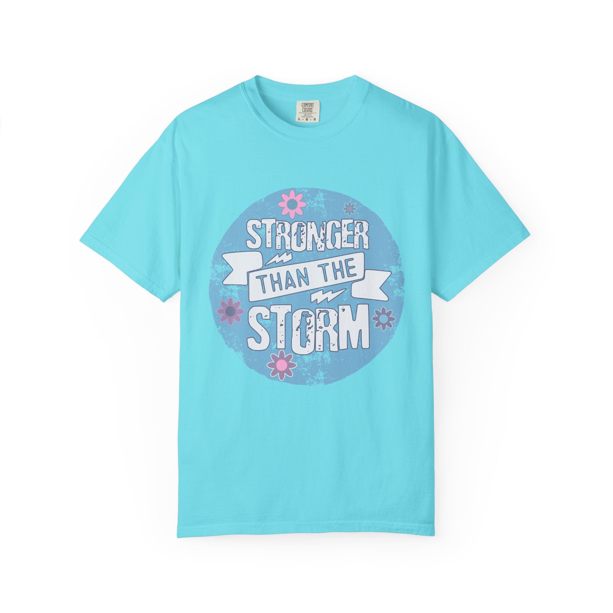 Textured  Stronger Than The Storm T-Shirt — Inspirational Resilience Graphic Tee