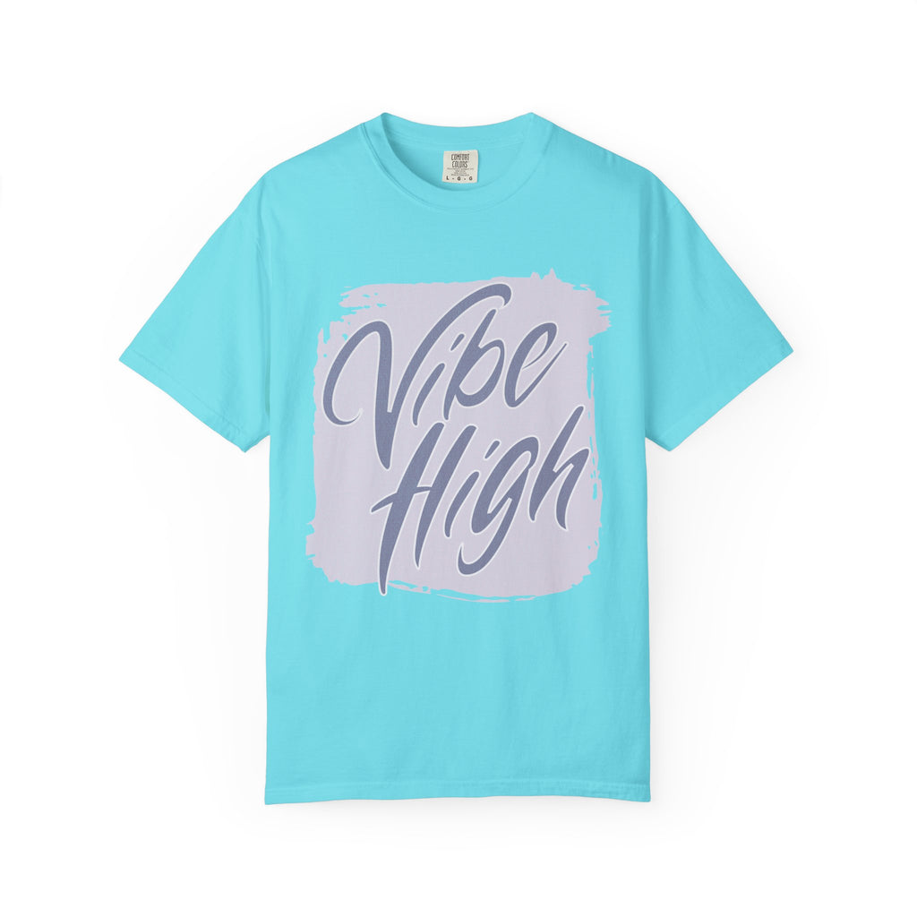 Vibe High Textured T-Shirt — Retro Brush Script Graphic Tee