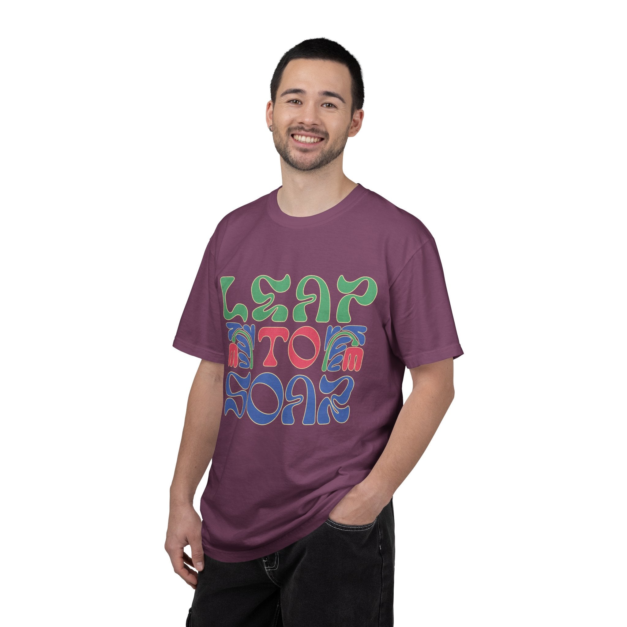 Leap To Soar T-shirt |Textured Retro Psychedelic Typography