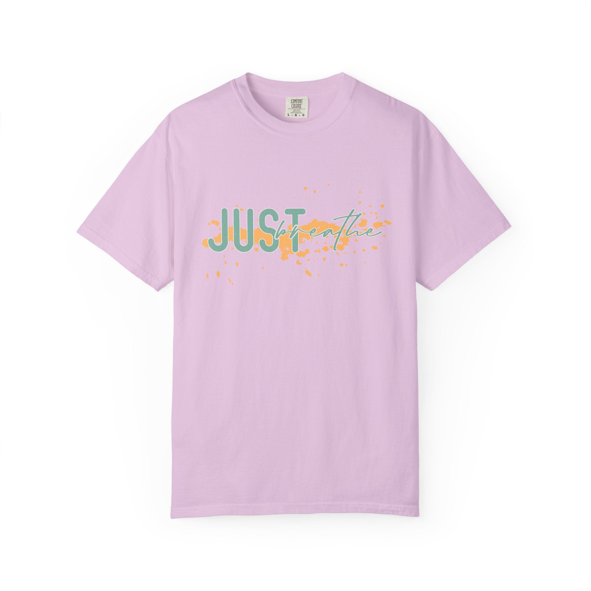 Just Breathe Textured T-Shirt — Relaxed Inspirational Graphic Tee