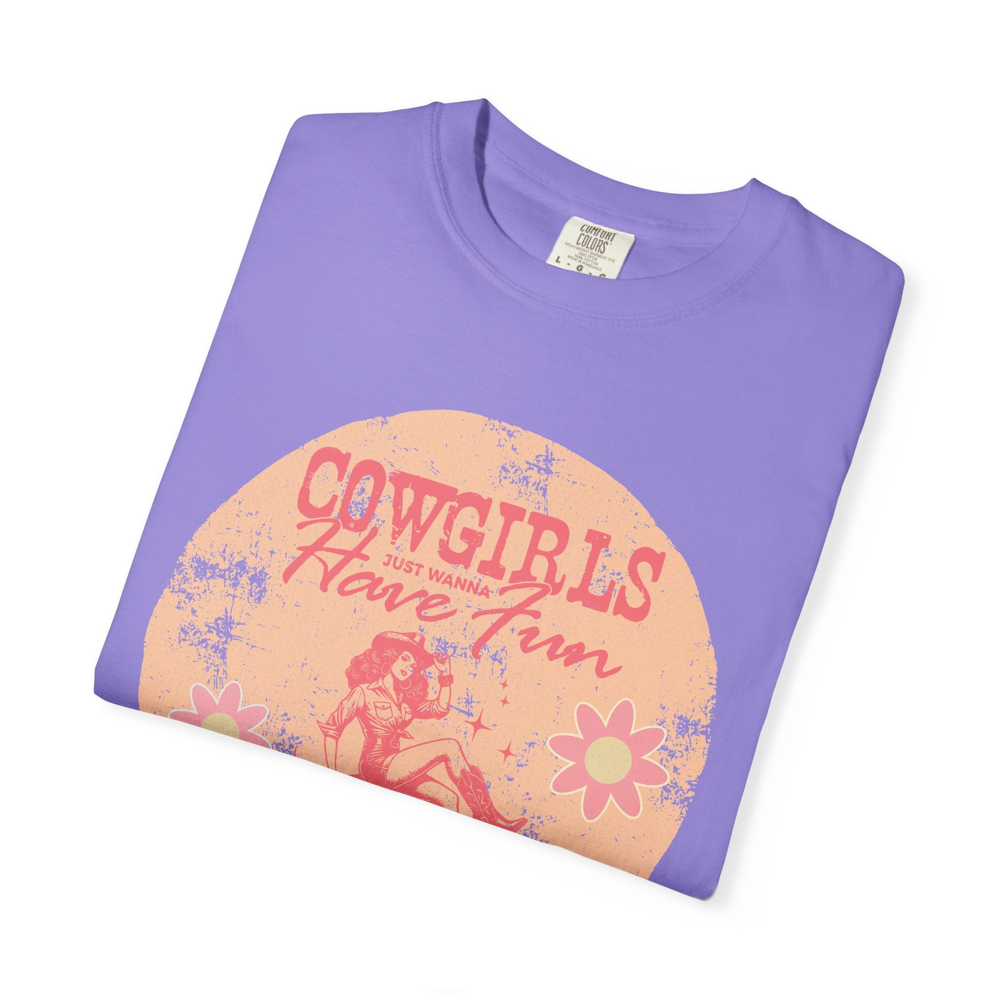 Cowgirls Just Wanna Have Fun Textured Retro Graphic T-Shirt
