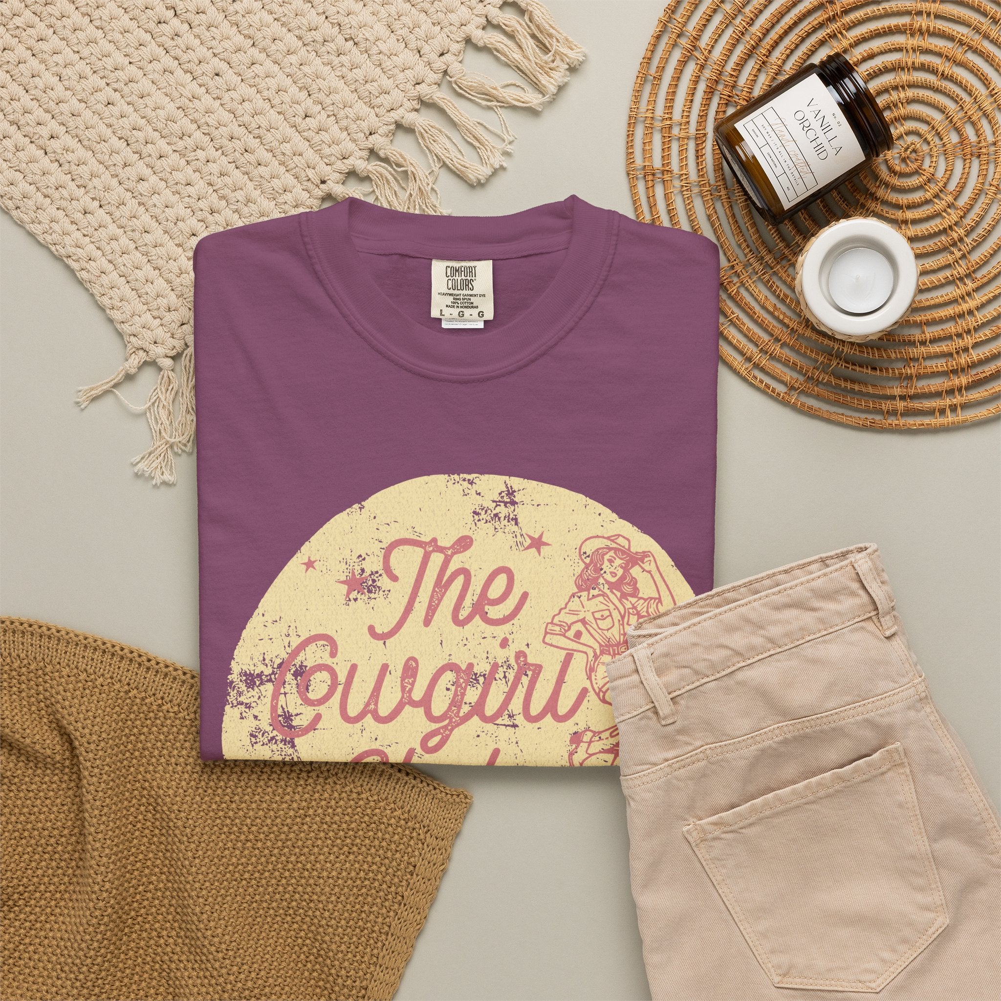 The Cowgirl Club Graphic T-Shirt — Retro Western Textured Tee