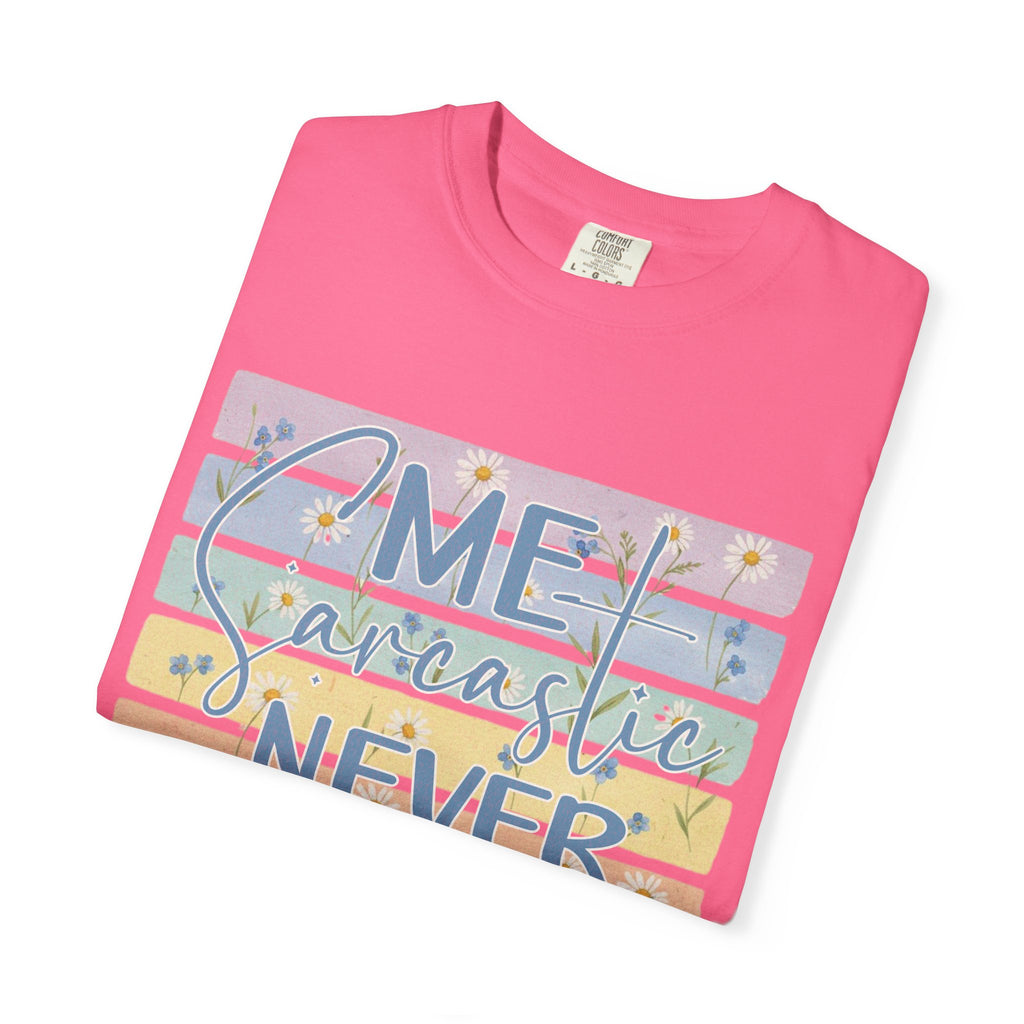 Textured Me? Sarcastic Never T-Shirt — Pastel Striped Funny Tee