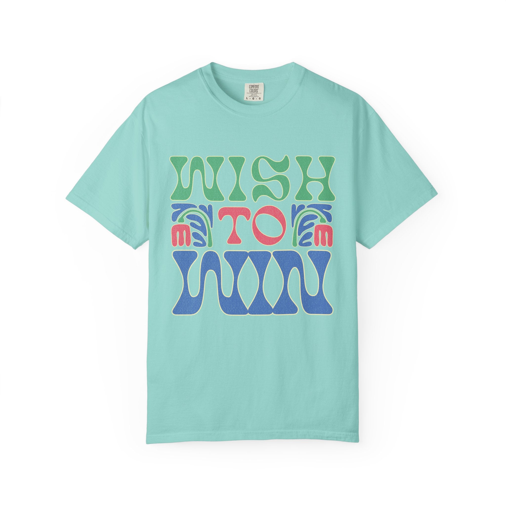 Wish to Win T-shirt |Textured Retro Psychedelic Lettering