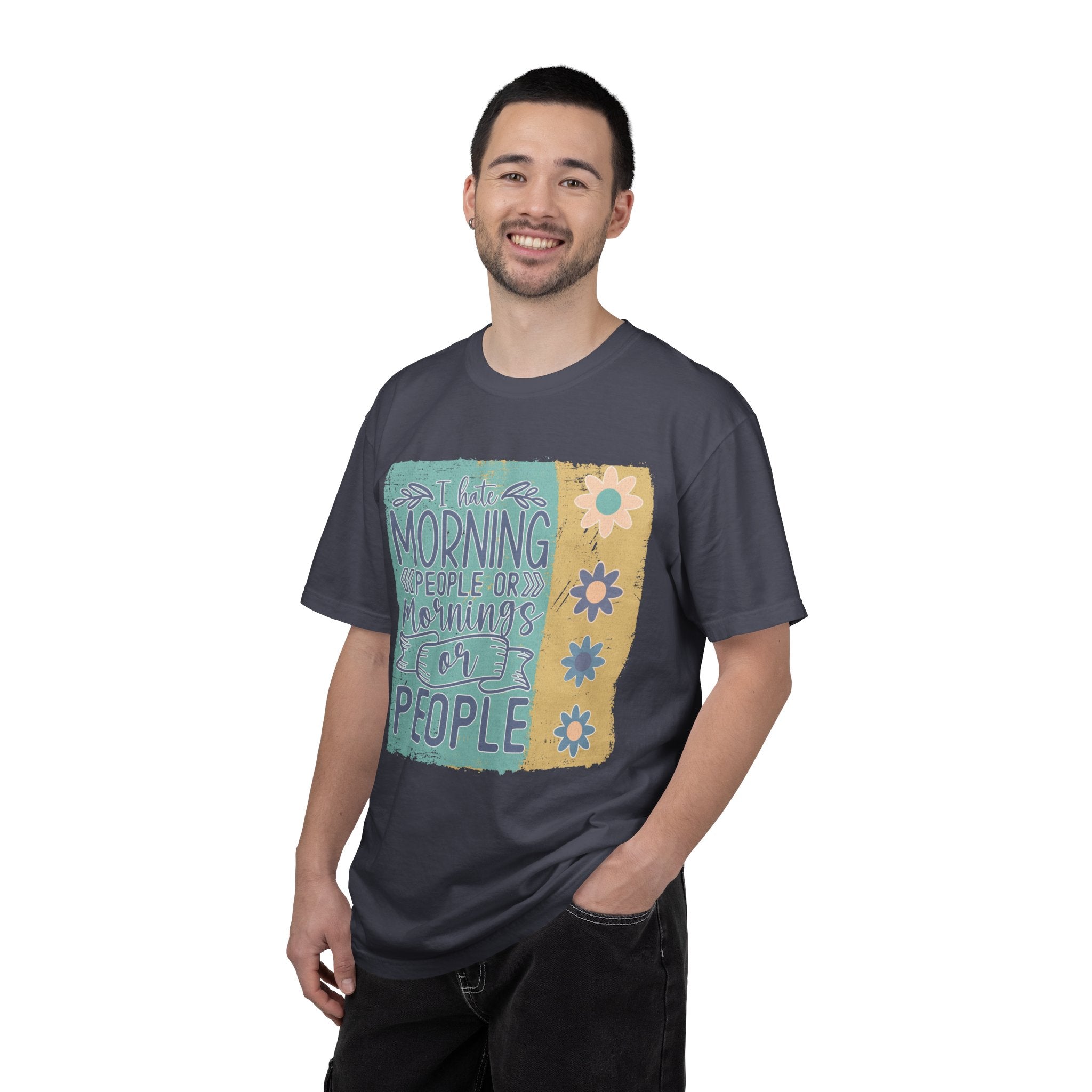 I Hate Morning People Textured Shirt