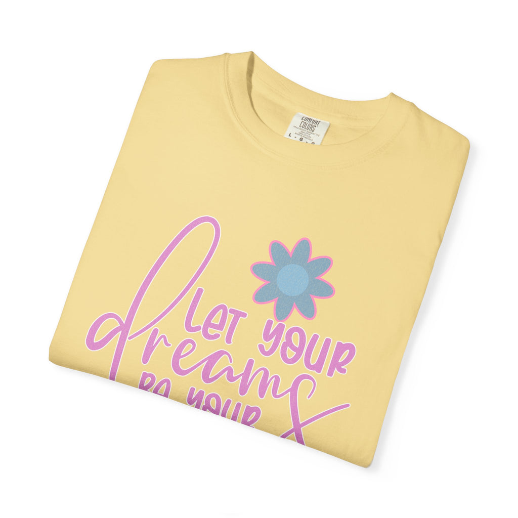 Textured Inspirational Floral Tee — "Let Your Dreams Be Your Wings"