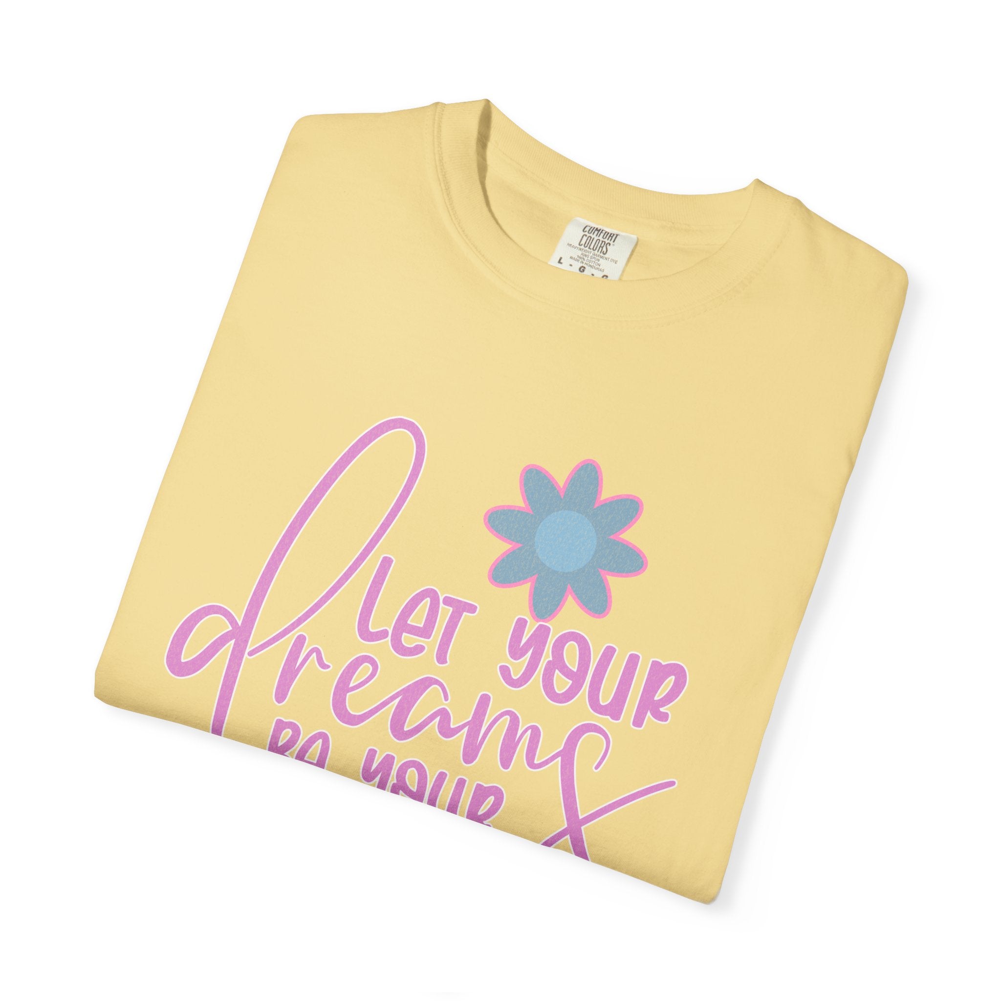 Textured Inspirational Floral Tee — "Let Your Dreams Be Your Wings"