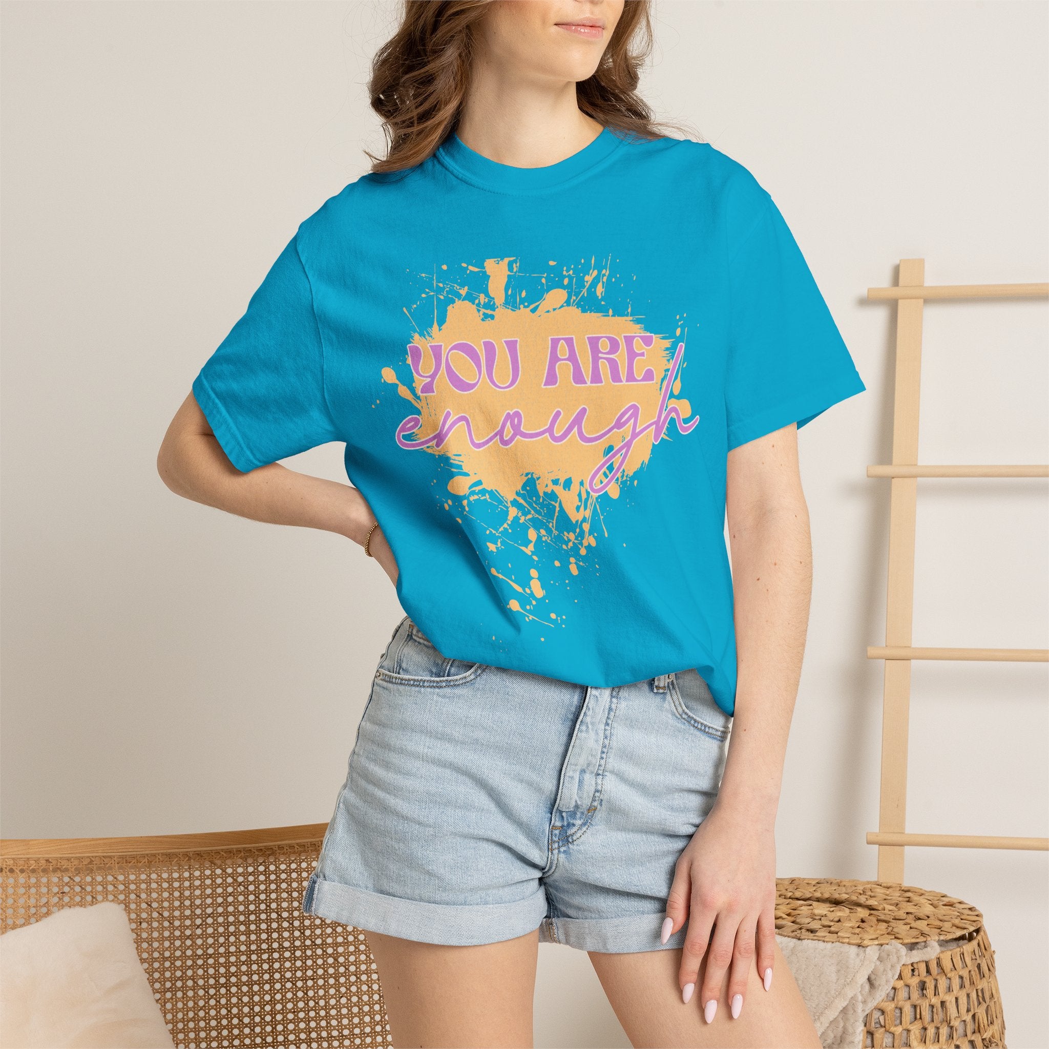 You Are Enough Textured T‑Shirt — Inspirational Positive Message Tee