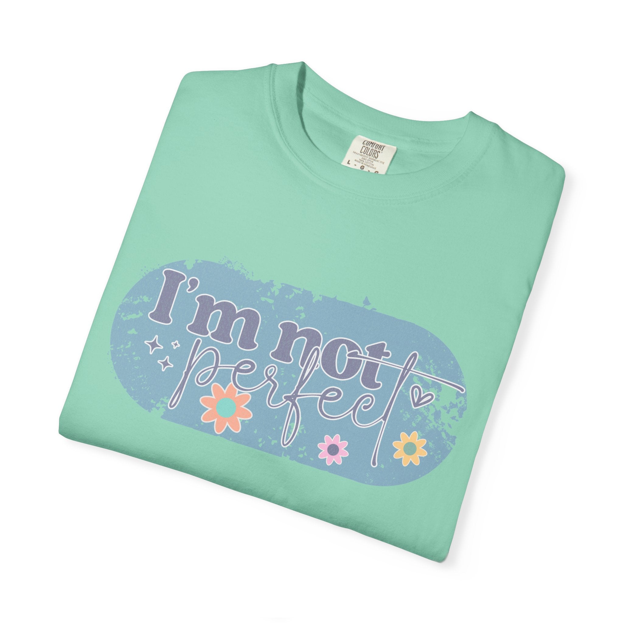 I'm Not Perfect Textured T-Shirt — Retro Floral Lazy Day Tee