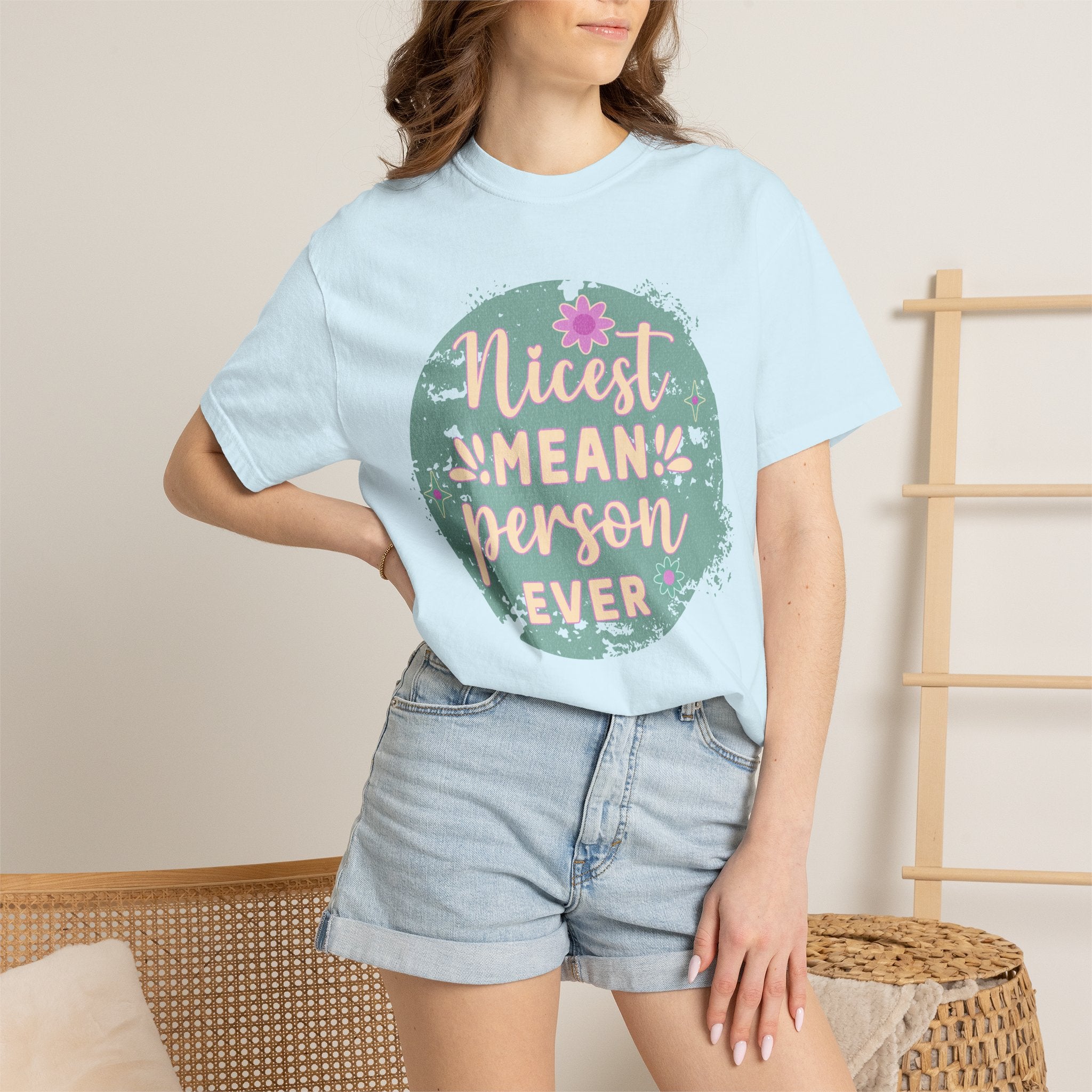 Textured Nicest Mean Person Ever T-Shirt