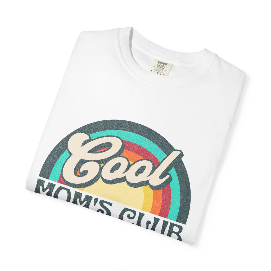 Cool Moms Club Textured T-shirt | Retro Cool Moms Club Rainbow