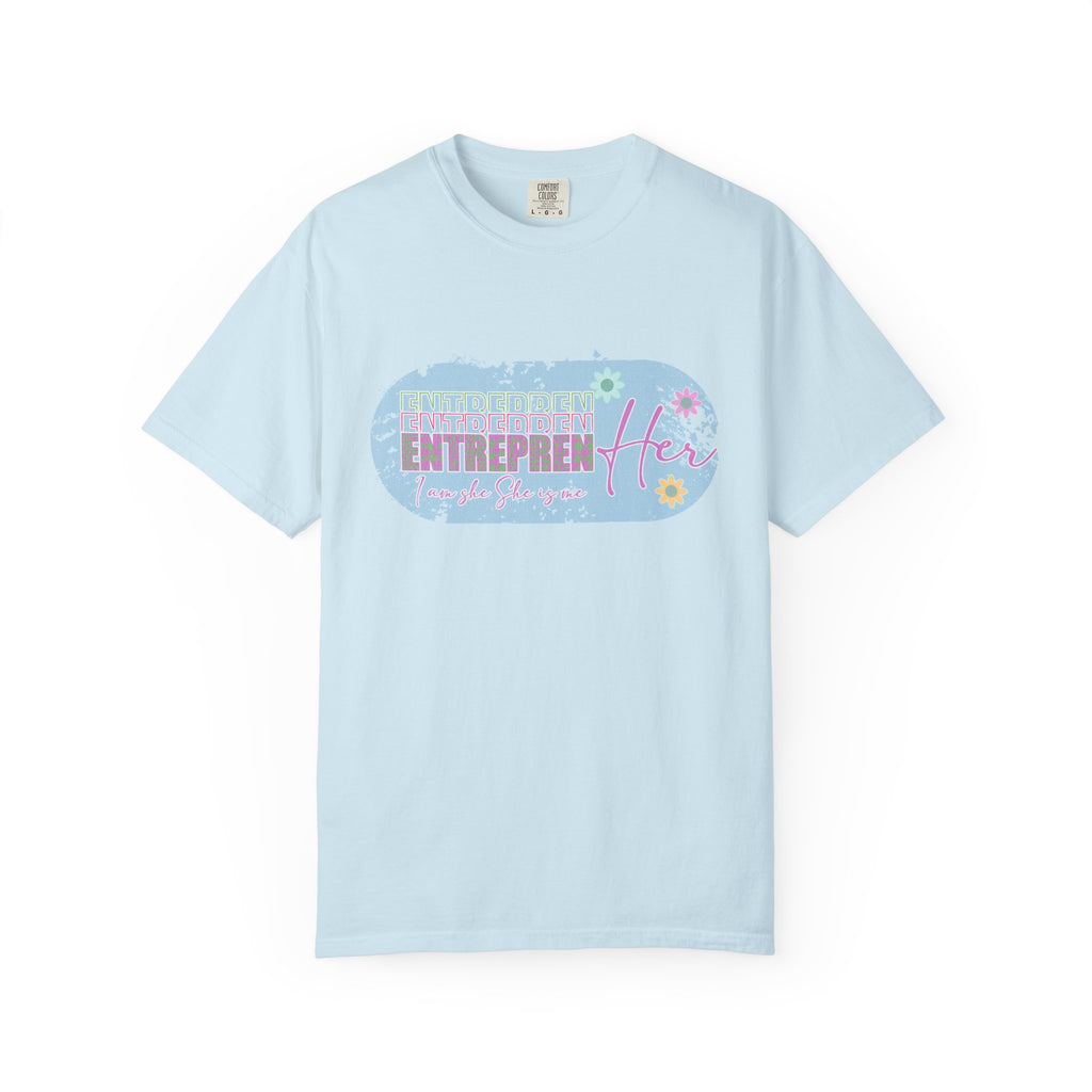 Entrepreneur Mom Floral Textured Tee — 'EntreprenHer' Graphic T-Shirt