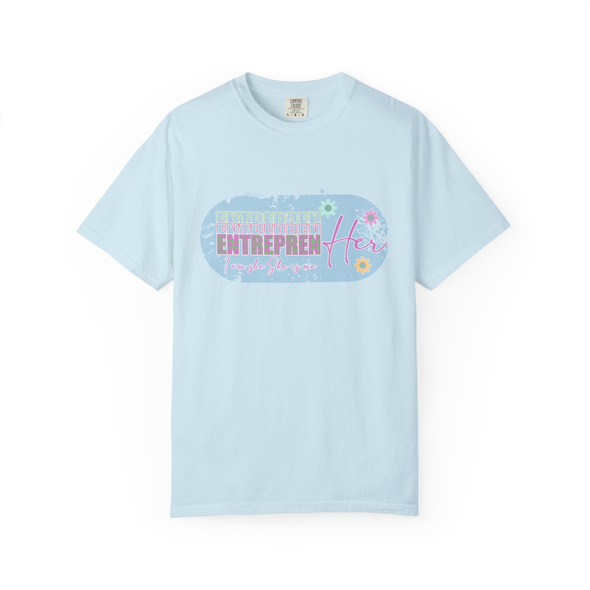 Entrepreneur Mom Floral Textured Tee — 'EntreprenHer' Graphic T-Shirt
