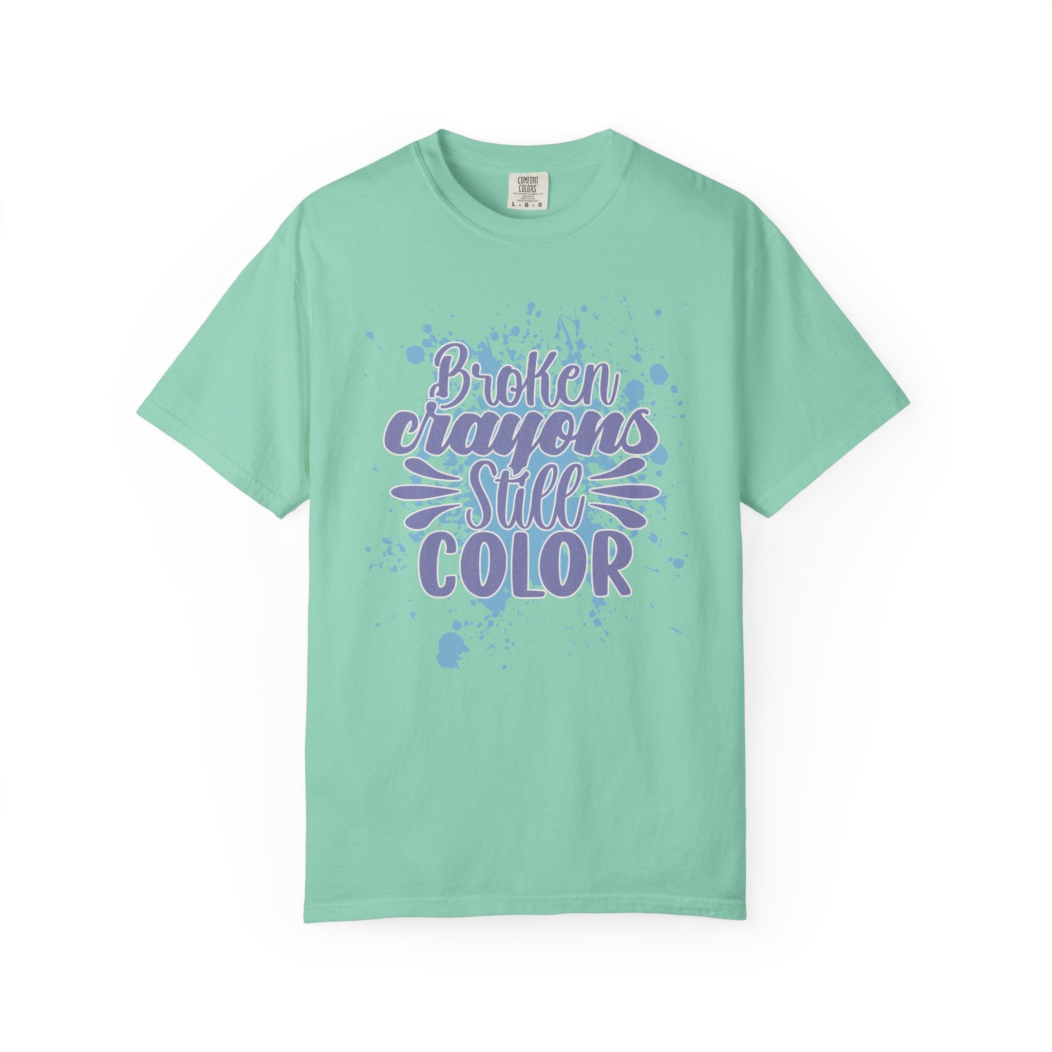 Broken Crayons Still Color  Textured T-Shirt — Inspirational Art Quote Tee