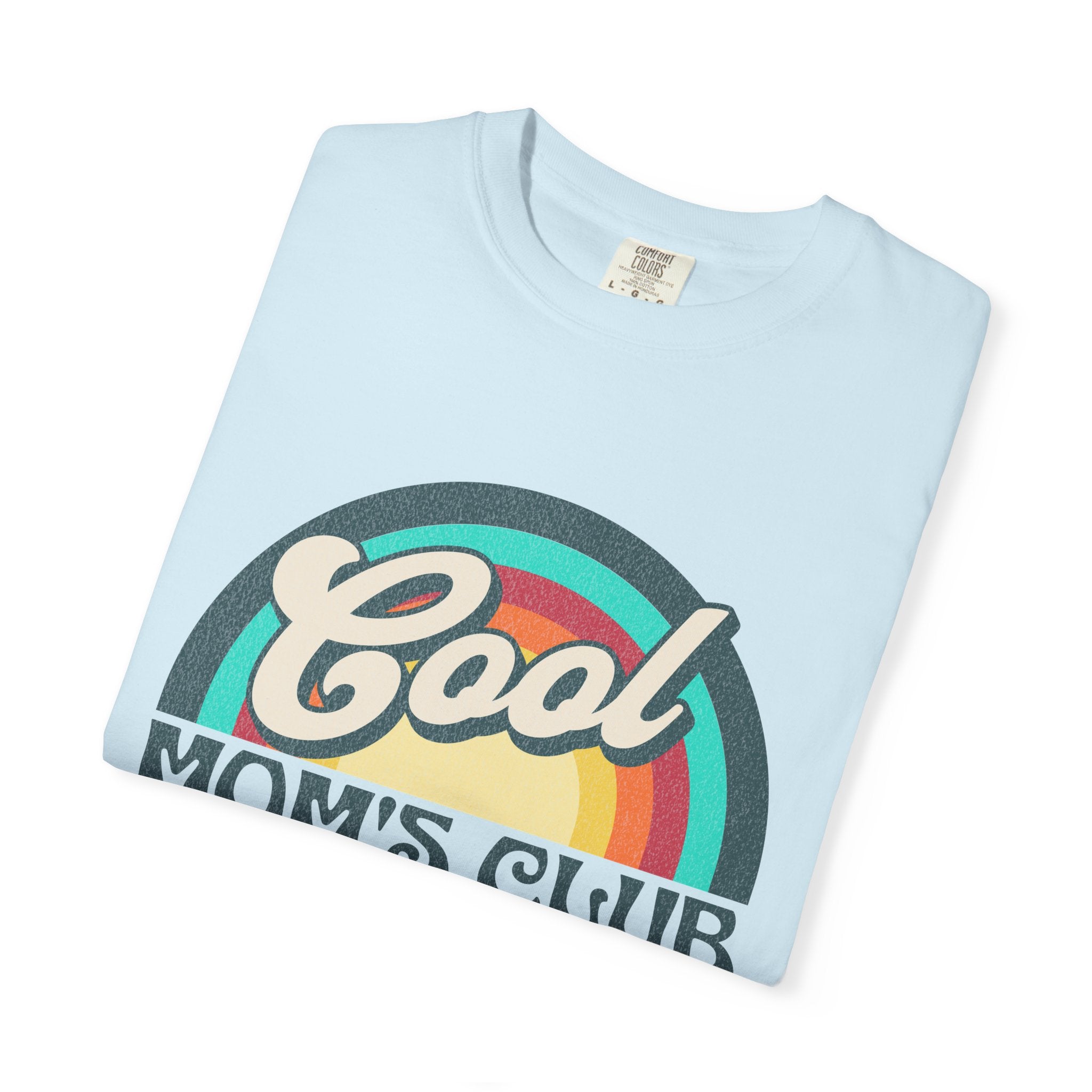 Cool Moms Club Textured T-shirt | Retro Cool Moms Club Rainbow