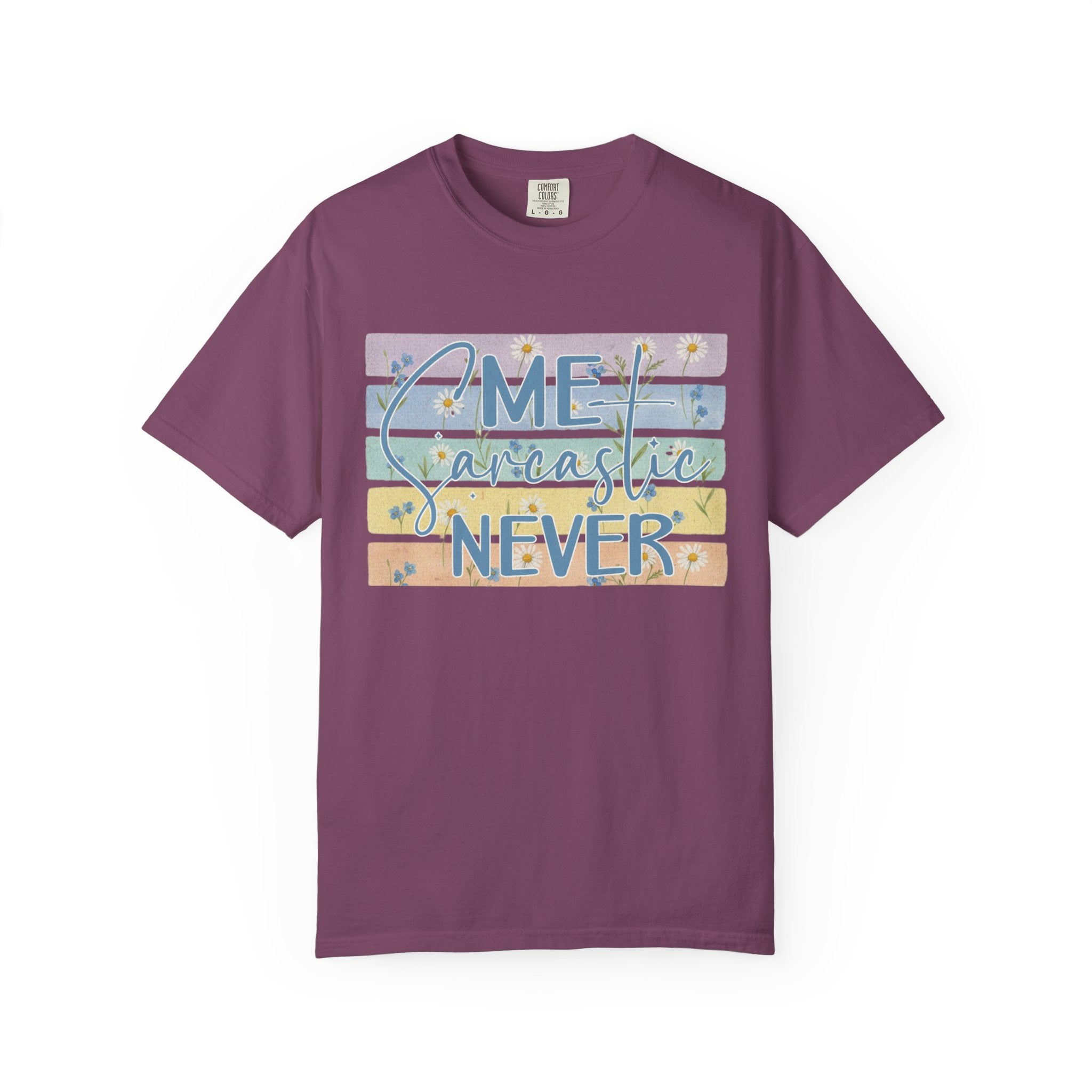 Textured Me? Sarcastic Never T-Shirt — Pastel Striped Funny Tee