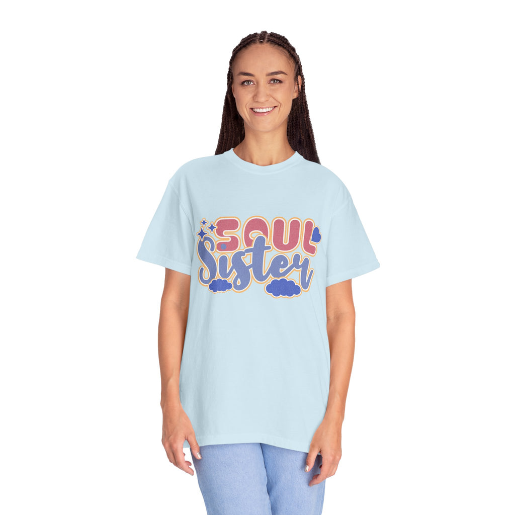 Soul Sister Textured T-Shirt — Retro Script Graphic Tee