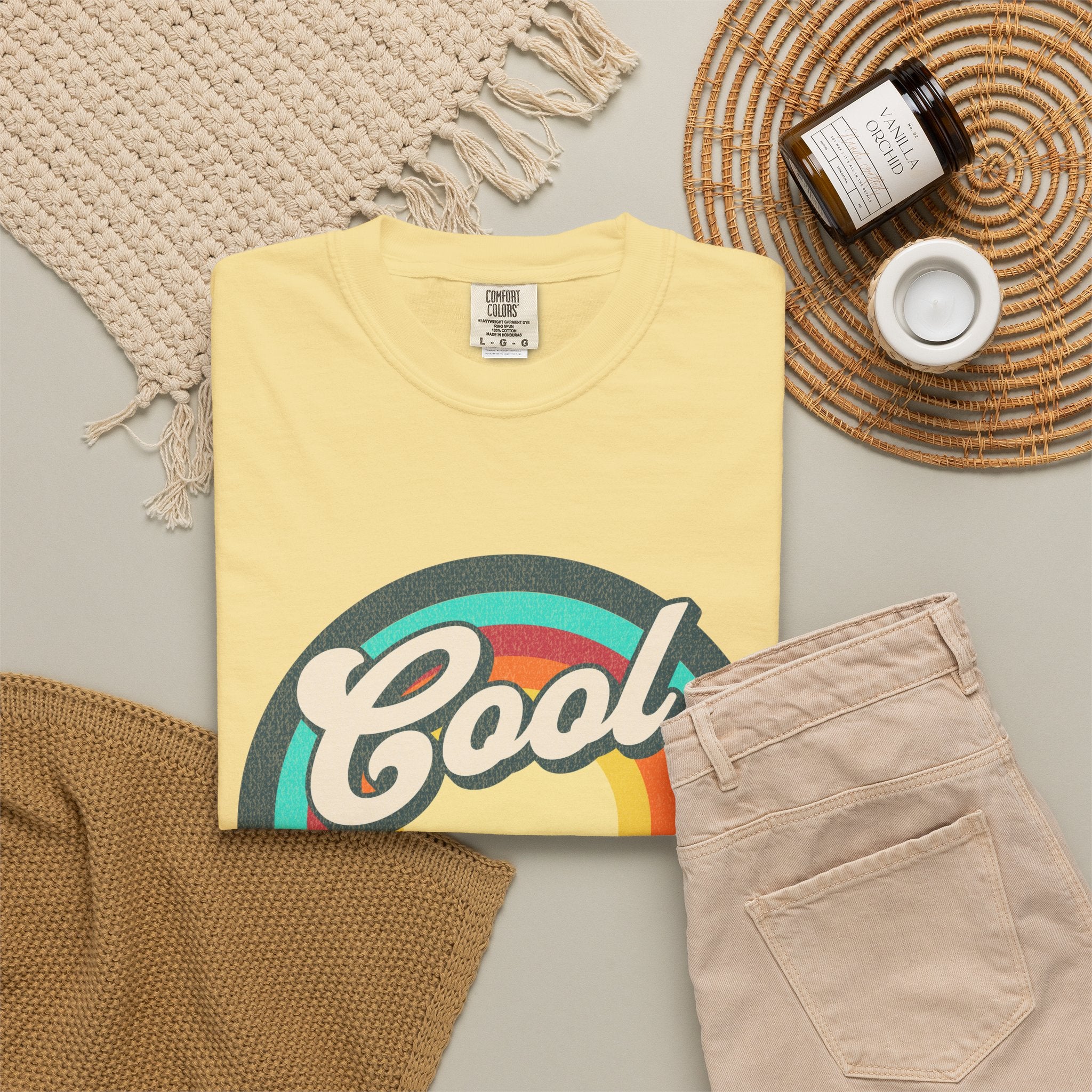 Cool Moms Club Textured T-shirt | Retro Cool Moms Club Rainbow