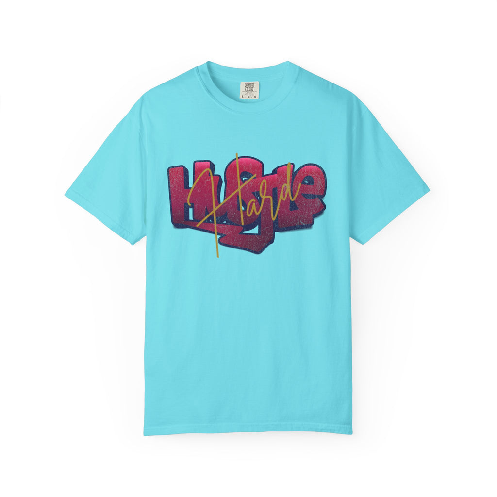 Textured Street Art 'Hustle Hard' Graphic Tee — Vintage Graffiti Unisex T-Shirt