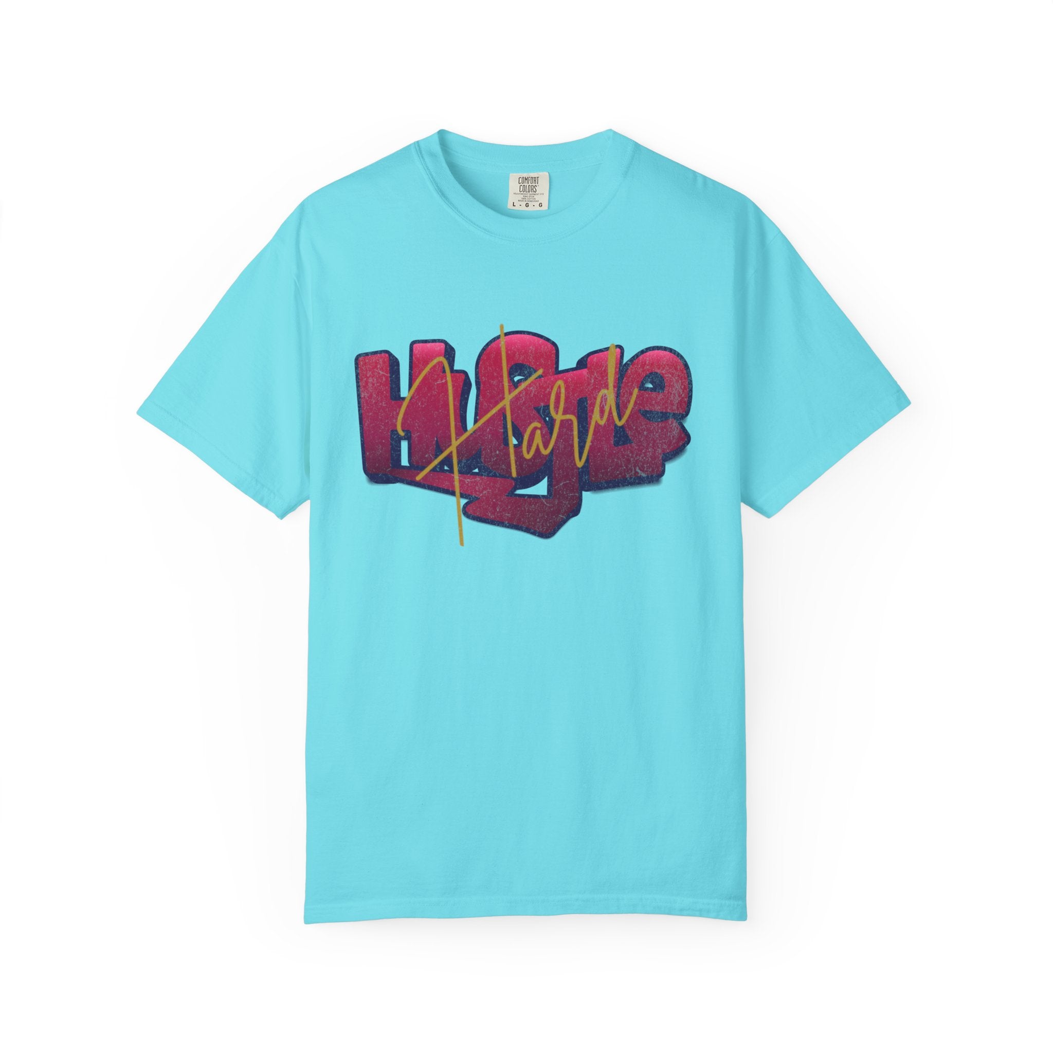 Textured Street Art 'Hustle Hard' Graphic Tee — Vintage Graffiti Unisex T-Shirt