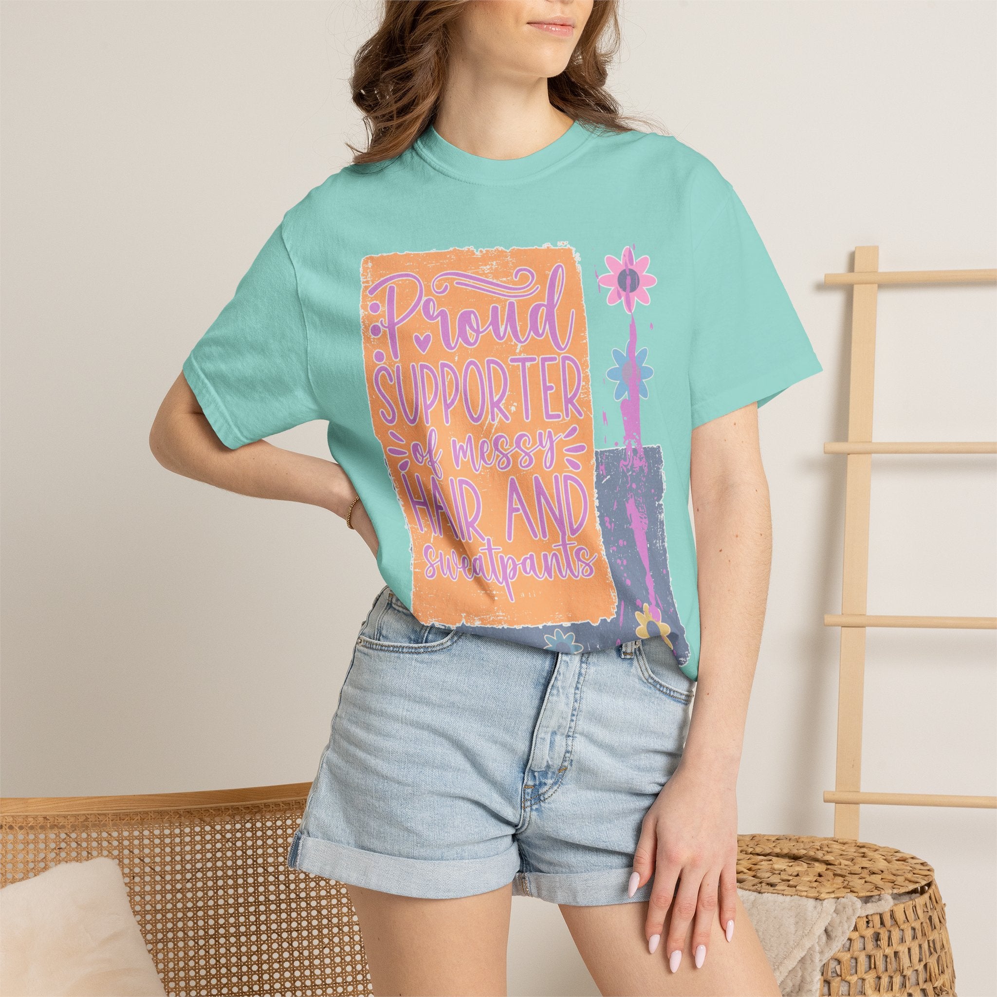 Proud Supporter of Messy Hair & Sweatpants Textured T-Shirt