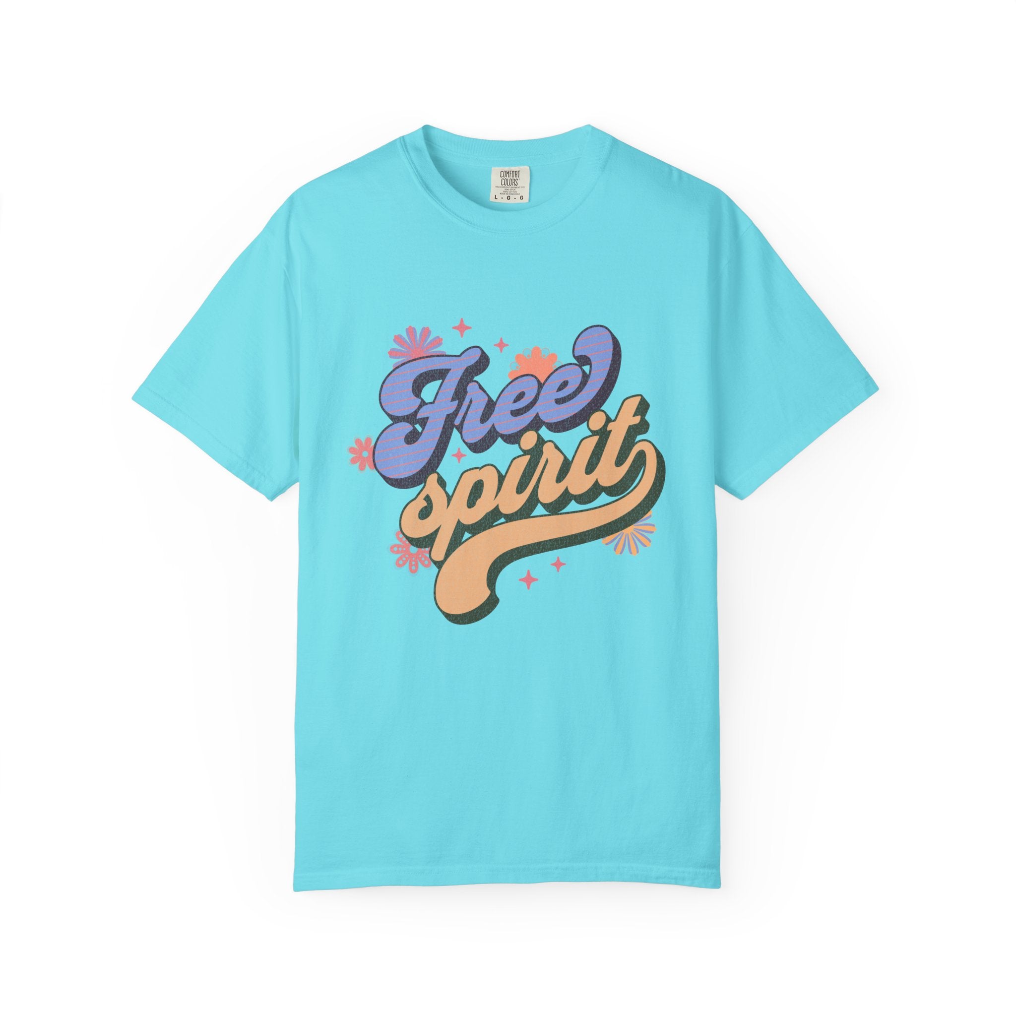 Textured Free Spirit T-Shirt — Retro Hand-Lettered Graphic Tee
