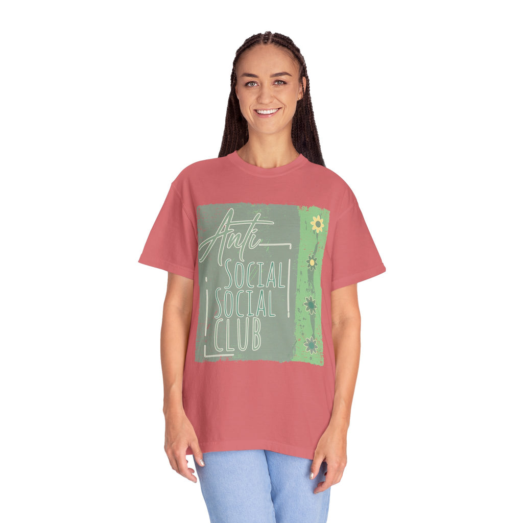 Textured Anti Social Social Club Floral Graphic T-Shirt
