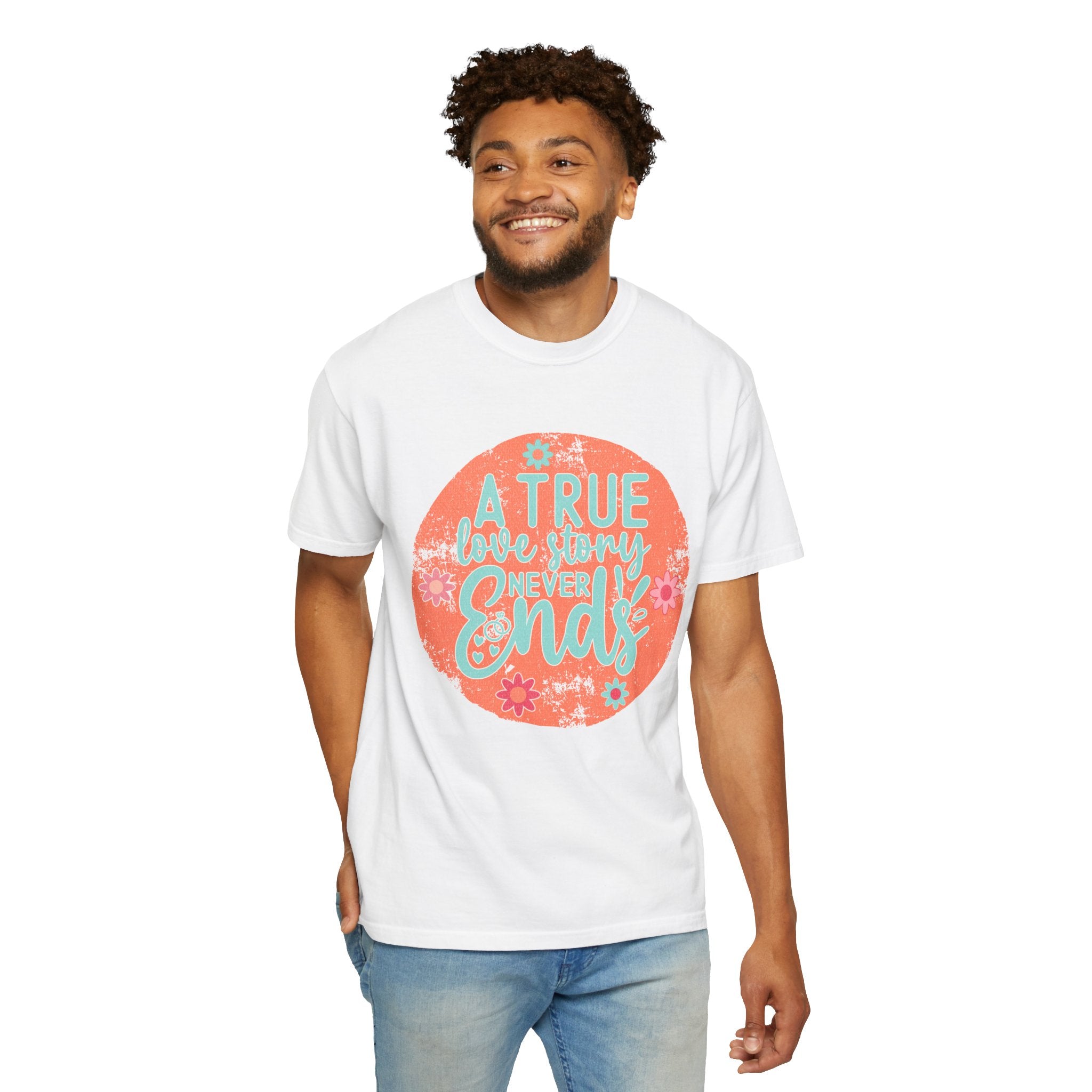 Textured A True Love Story Never Ends T-Shirt