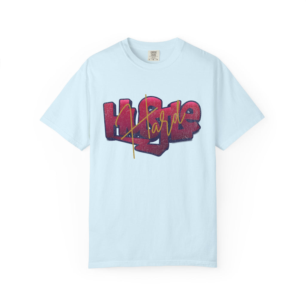 Textured Street Art 'Hustle Hard' Graphic Tee — Vintage Graffiti Unisex T-Shirt