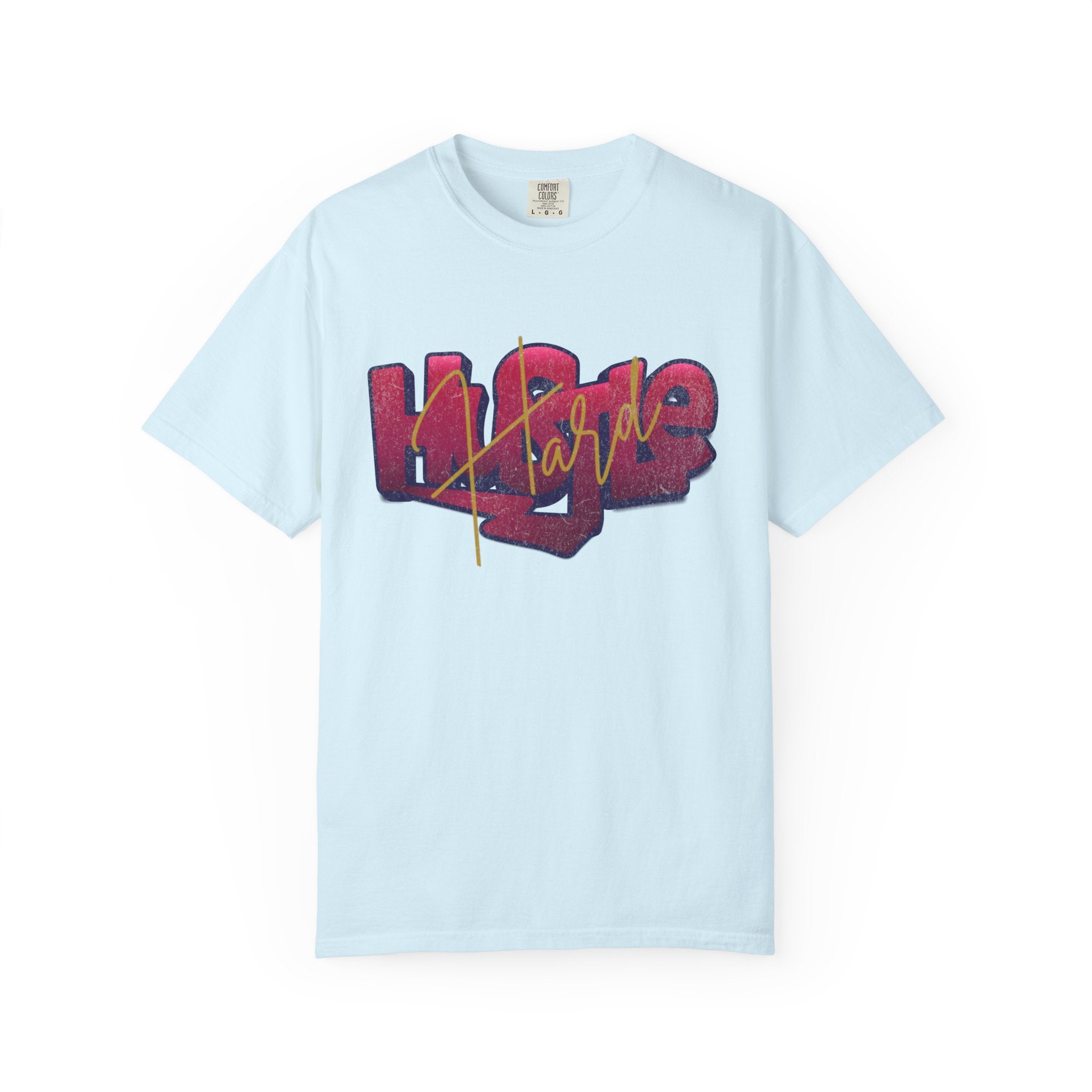 Textured Street Art 'Hustle Hard' Graphic Tee — Vintage Graffiti Unisex T-Shirt