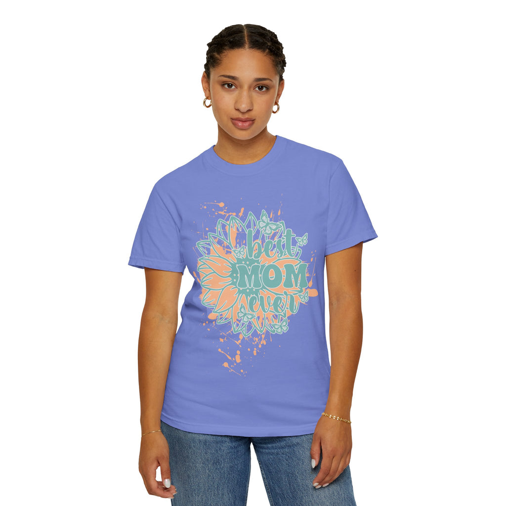 Best Mom Ever T-Shirt —Textured  Floral Sunflower Mother's Day Tee