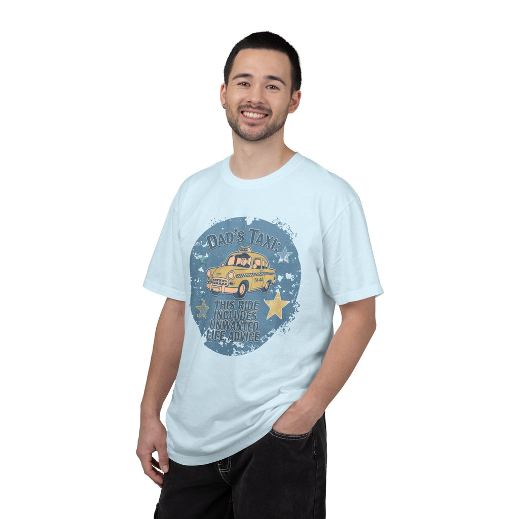 Textured Dad’s Taxi Graphic T-Shirt — “This Ride Includes Unwanted Detours” Vintage Family Humor Tee