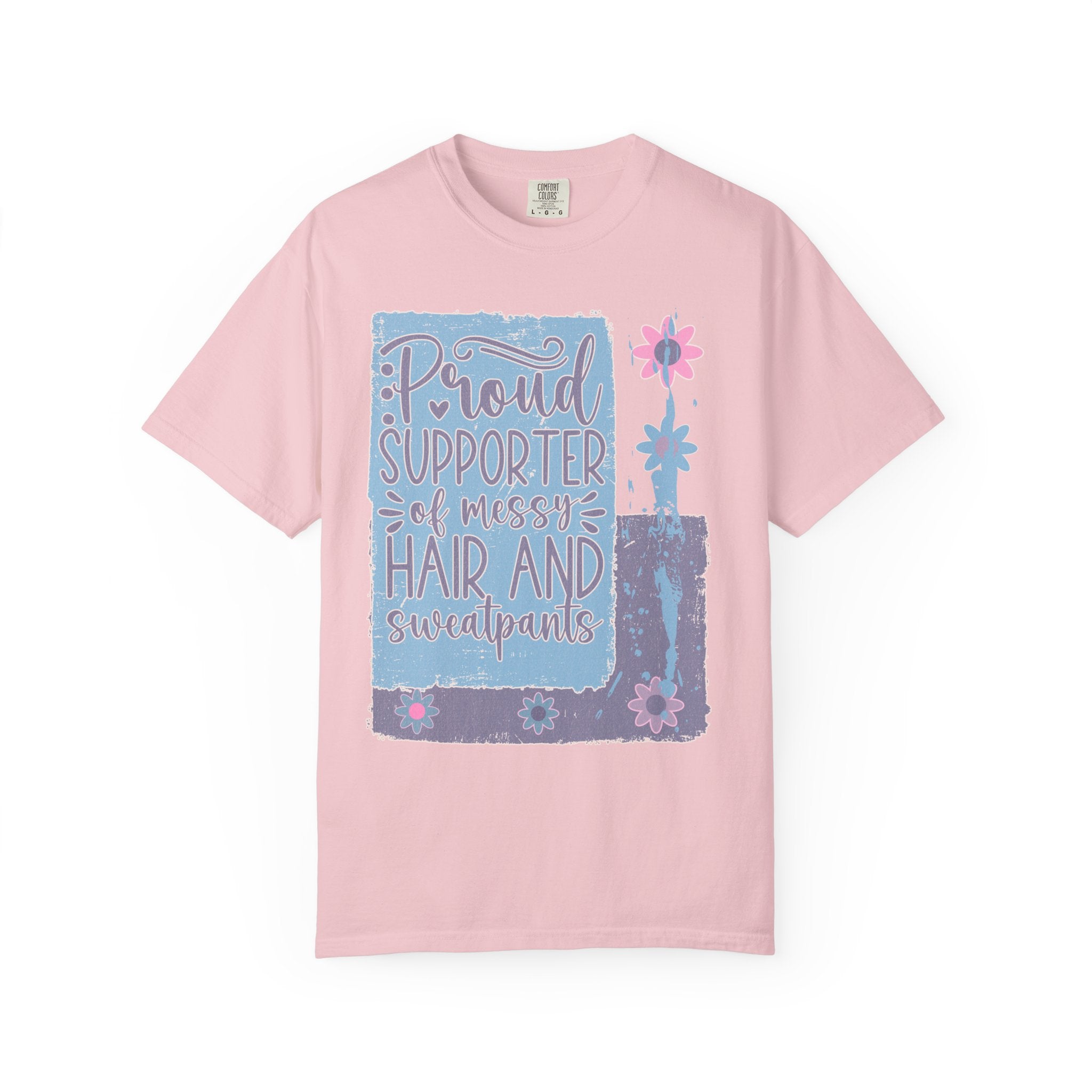 Supporter of Messy Hair & Sweatpants Textured T-Shirt