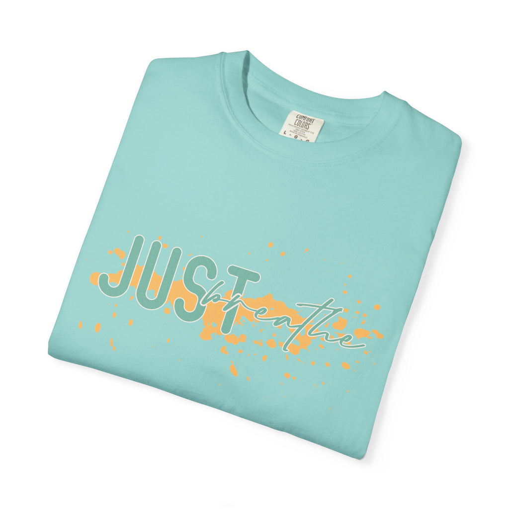 Just Breathe Textured T-Shirt — Relaxed Inspirational Graphic Tee