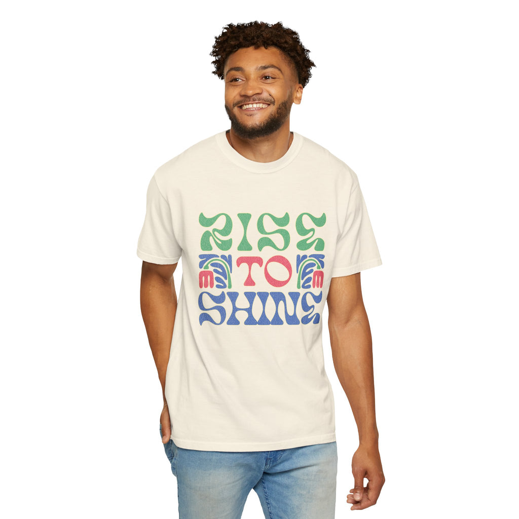 Groovy Textured T-Shirt — Rise to Shine Retro Graphic Tee