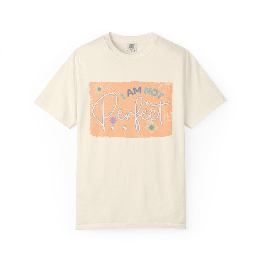 I Am Not Perfect Textured Retro Graphic T-Shirt — Positive Self-Love Tee