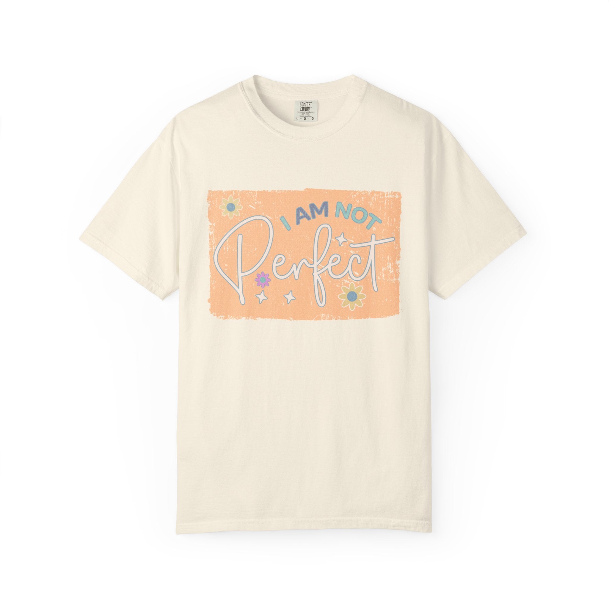 I Am Not Perfect Textured Retro Graphic T-Shirt — Positive Self-Love Tee