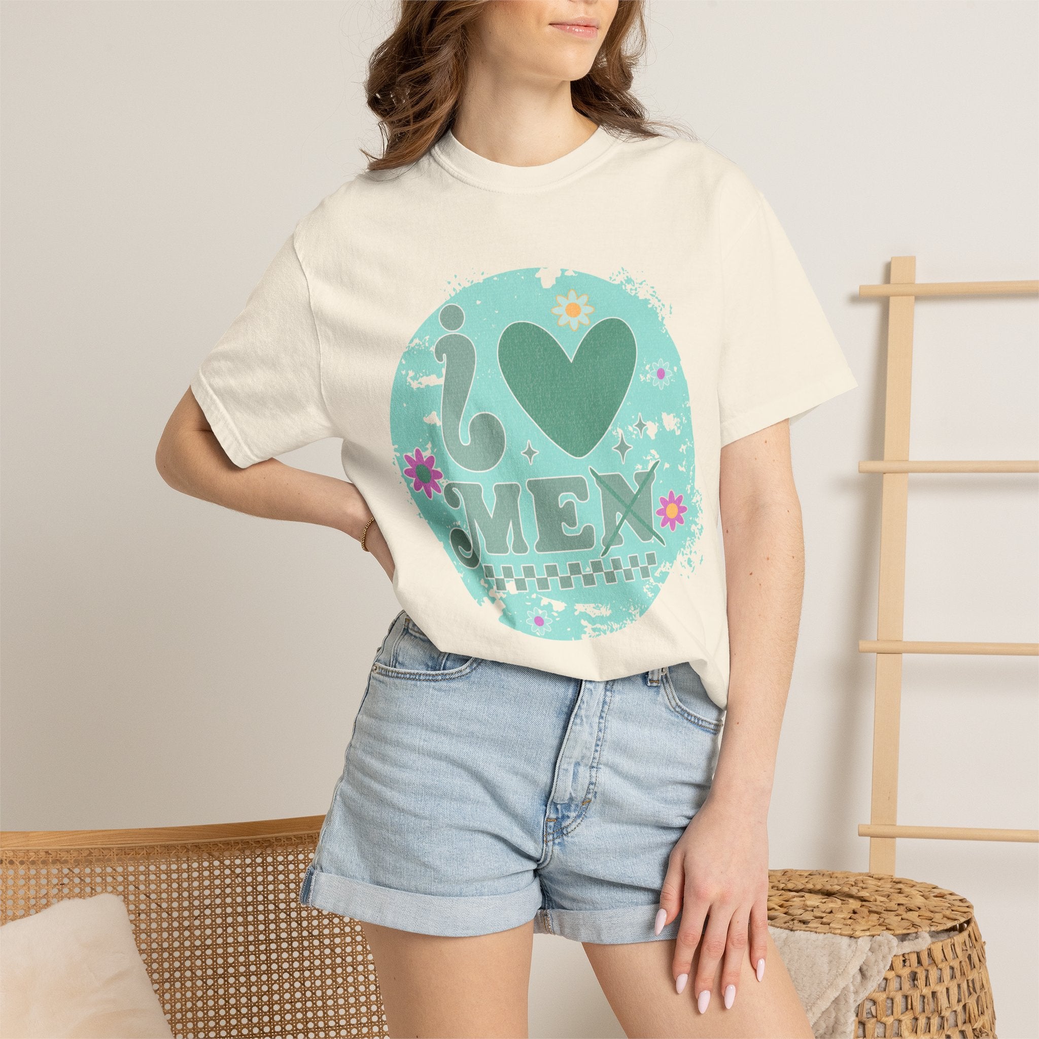Funny Retro Self Love Textured Tee — Retro Floral Love Tee
