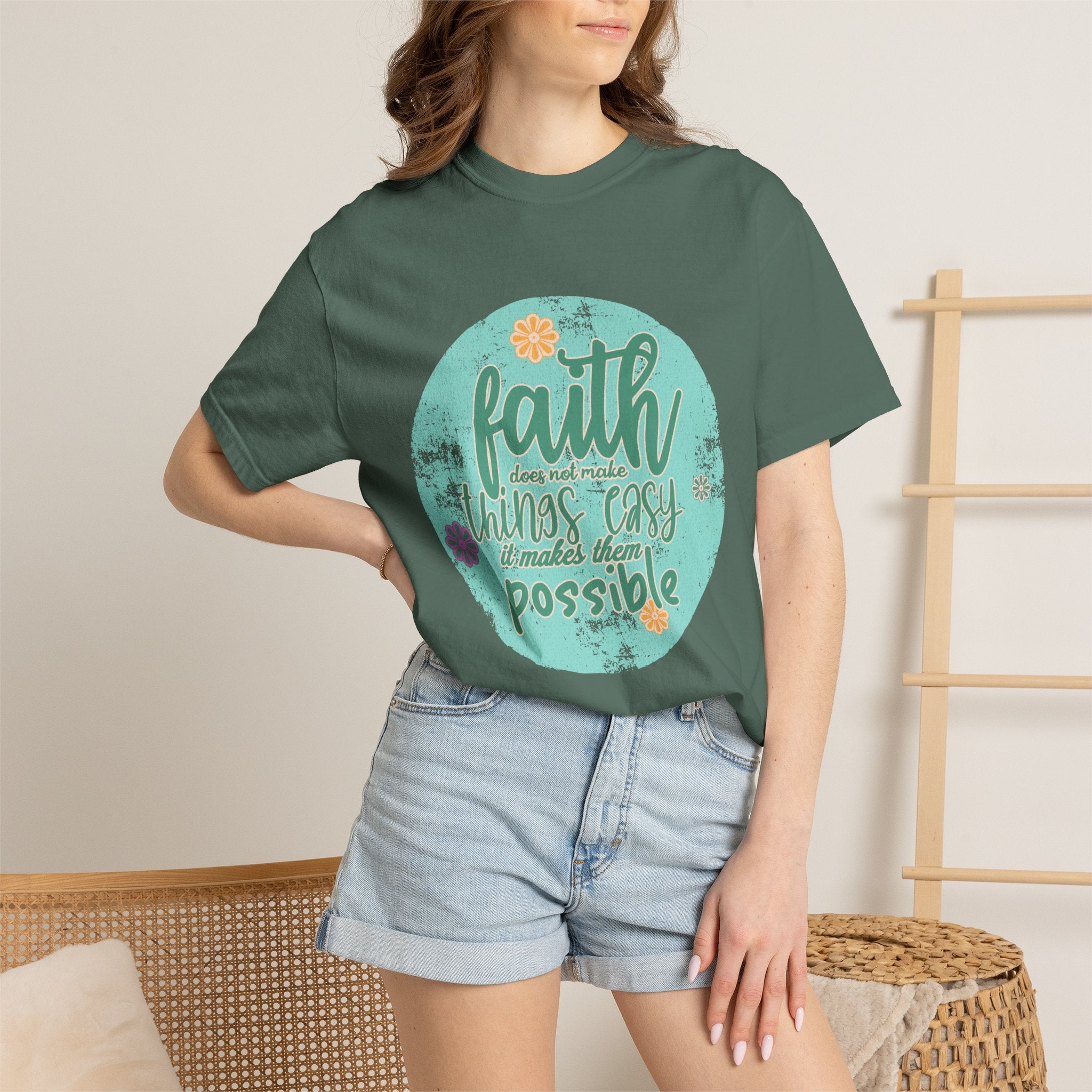 Faith Makes All Things Possible T-Shirt |Textured Inspirational Tee