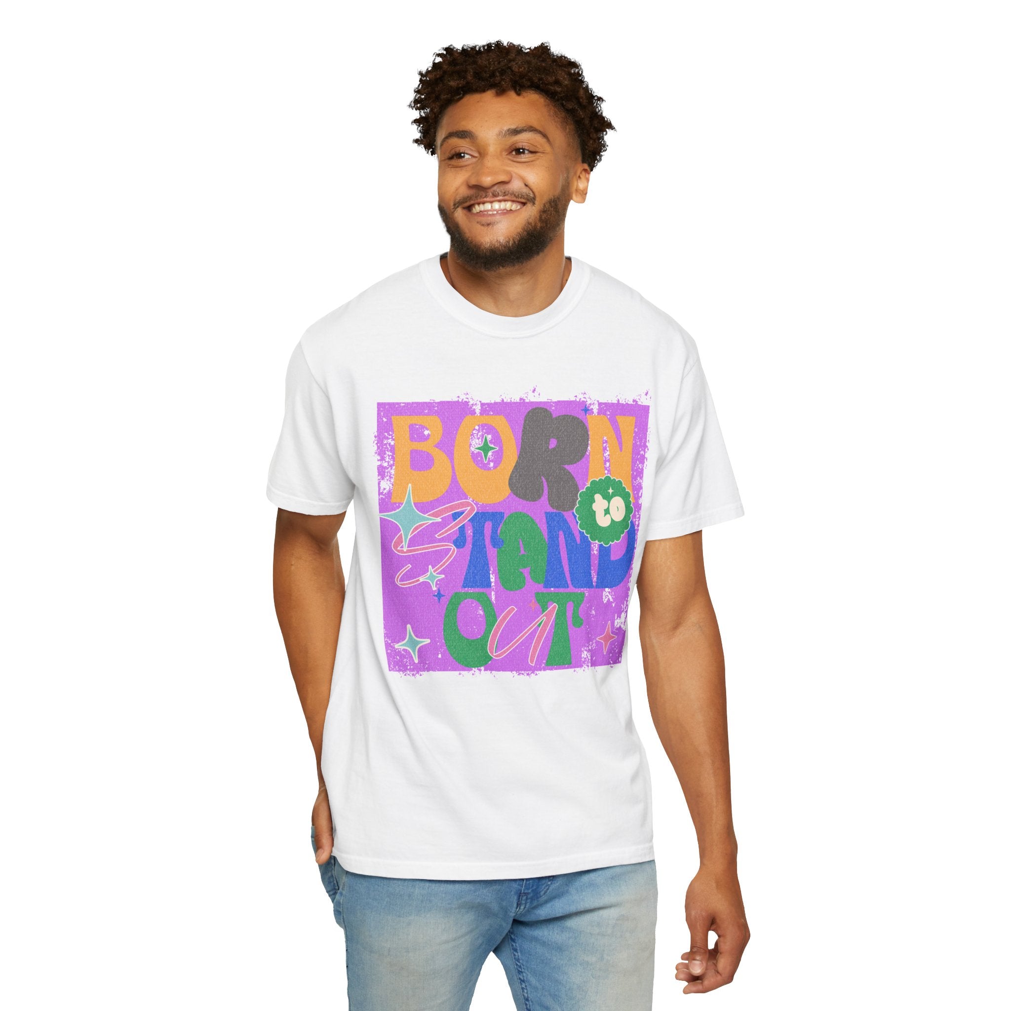 Born to Stand Out Graphic Textured T-Shirt