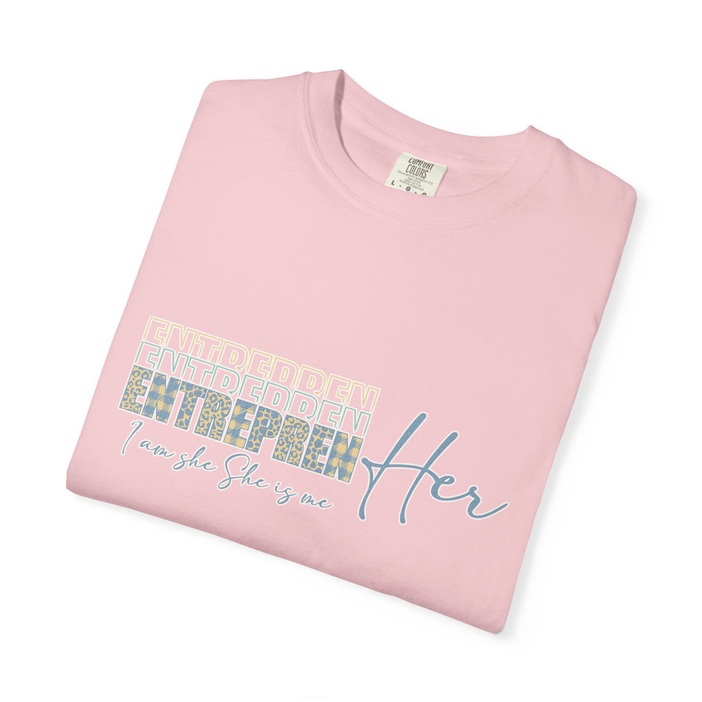 EntreprenHer Leopard Print Script Tee — "I run this, She runs you" Inspirational Graphic Tee