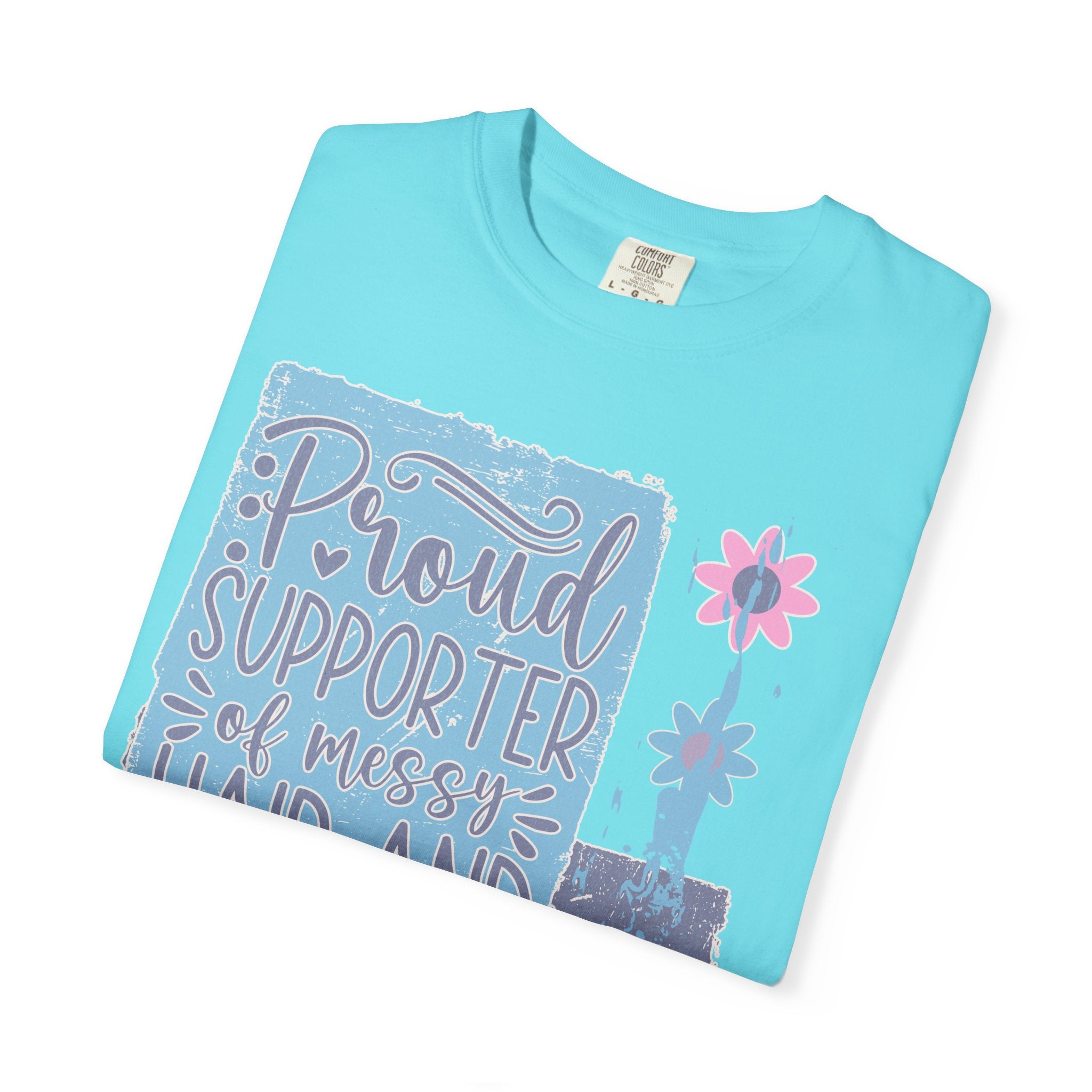 Supporter of Messy Hair & Sweatpants Textured T-Shirt