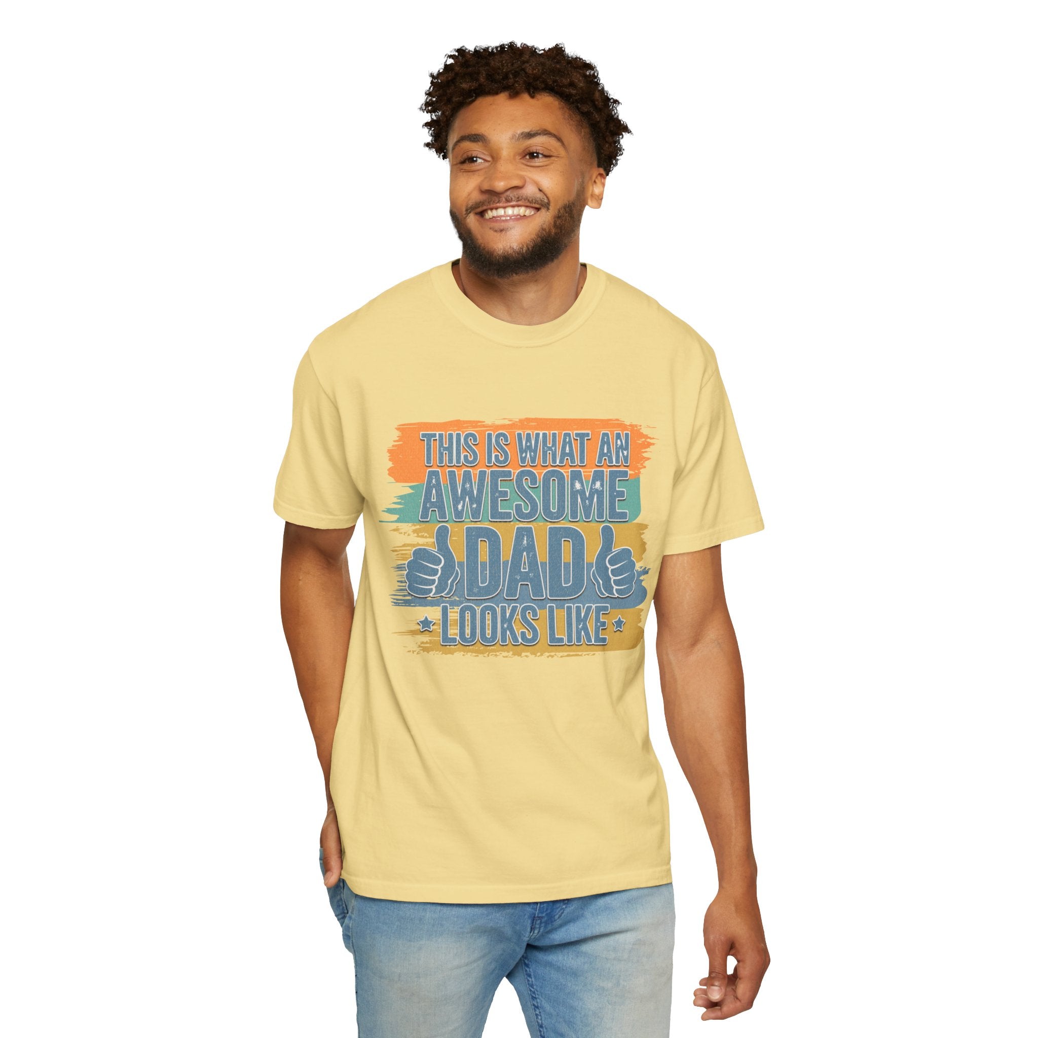 Textured Awesome Dad T-Shirt – "This Is What An Awesome Dad Looks Like" Fathers Day Tee