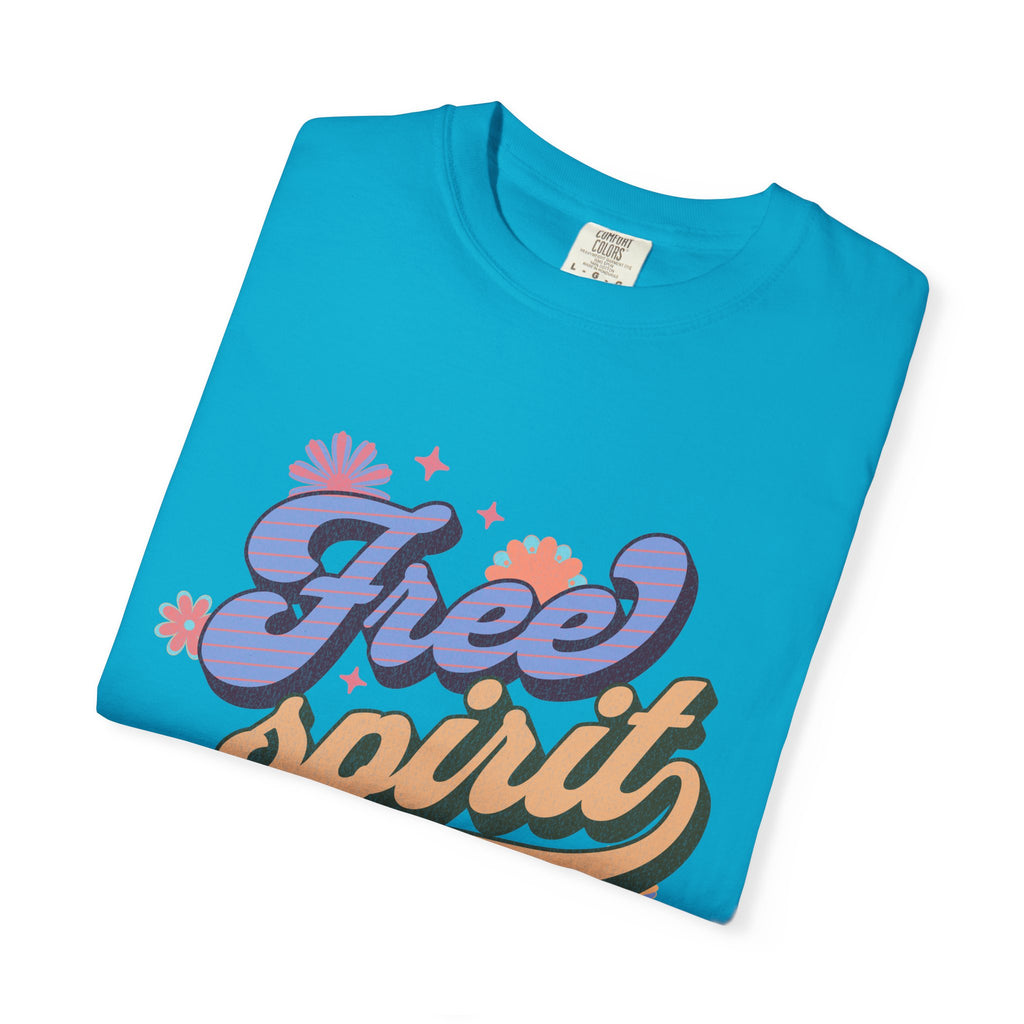 Textured Free Spirit T-Shirt — Retro Hand-Lettered Graphic Tee